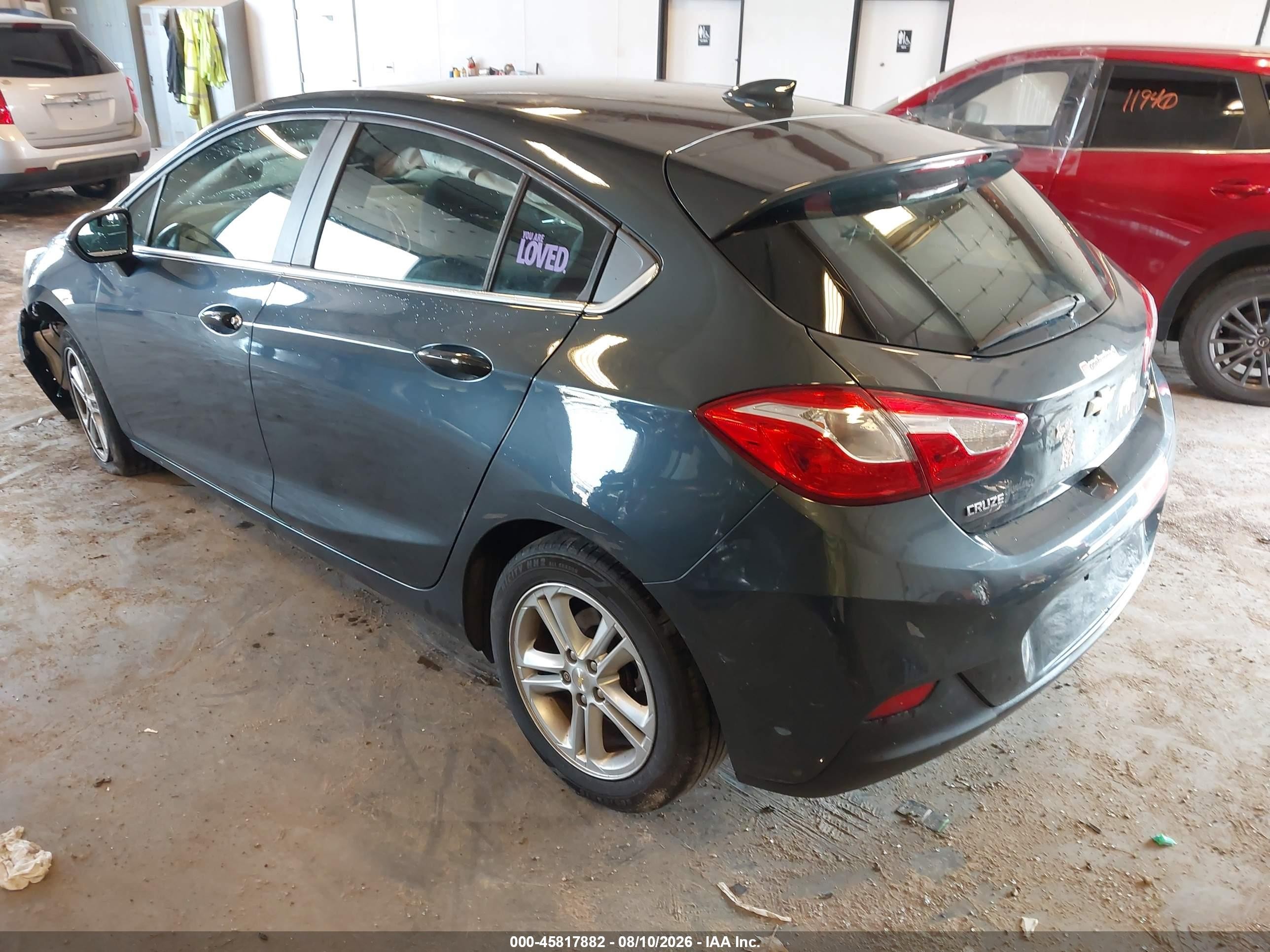 2017 Chevrolet Cruze Lt Auto Серый vin: 3G1BE6SMXHS573398