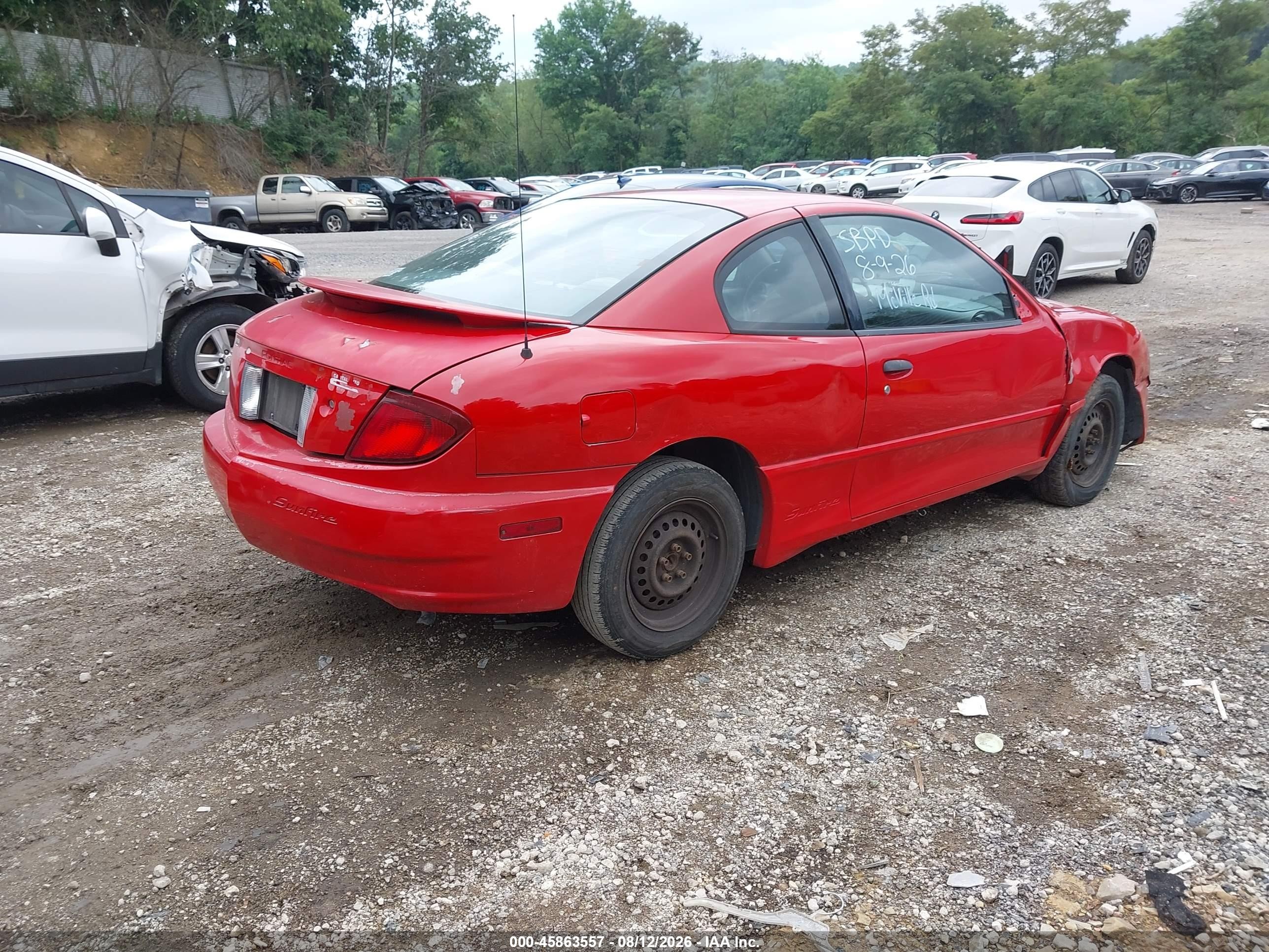 2005 Pontiac Sunfire   Red vin: 3G2JB12F45S150333