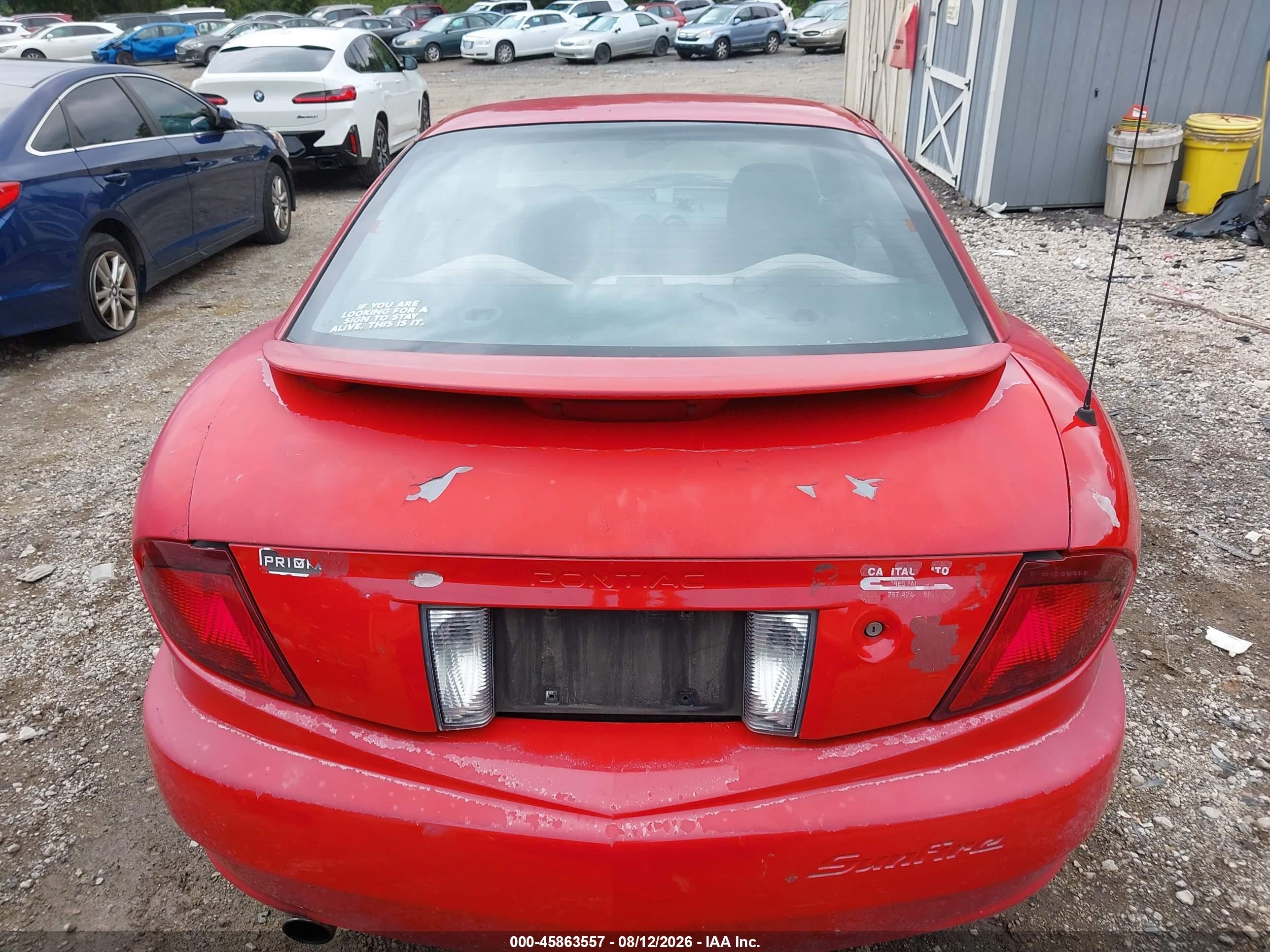 2005 Pontiac Sunfire   Red vin: 3G2JB12F45S150333