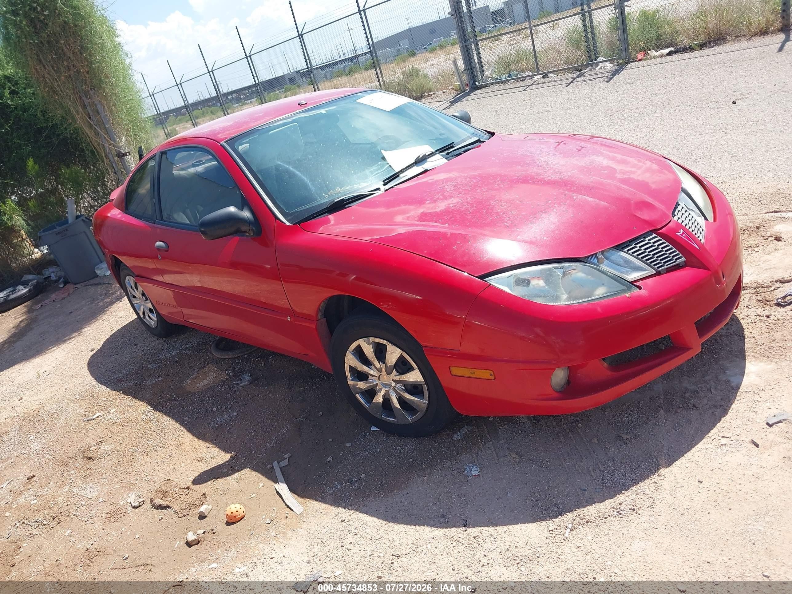 2005 Pontiac Sunfire   Red vin: 3G2JB12F55S169392