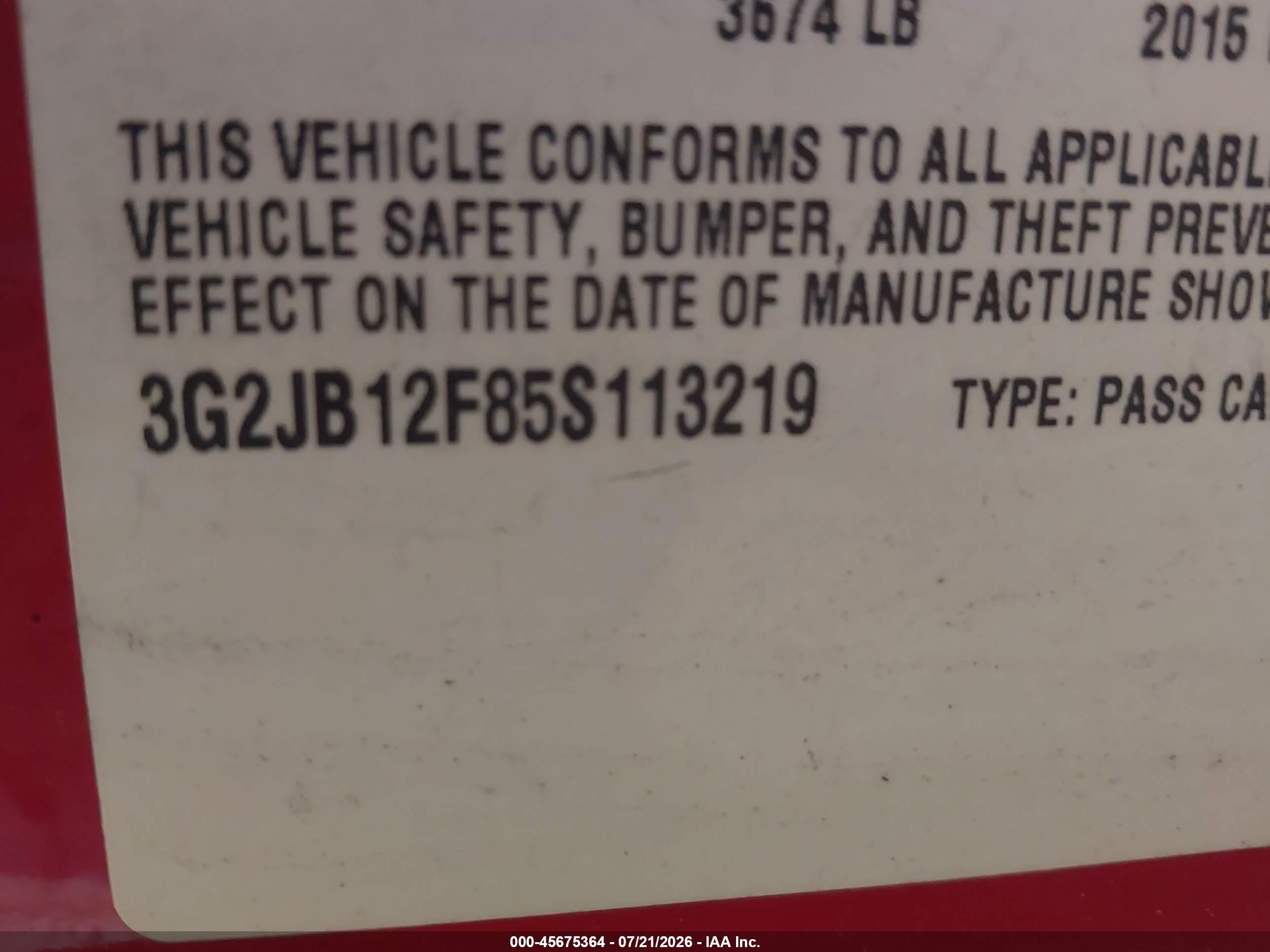 2005 Pontiac Sunfire   Red vin: 3G2JB12F85S113219