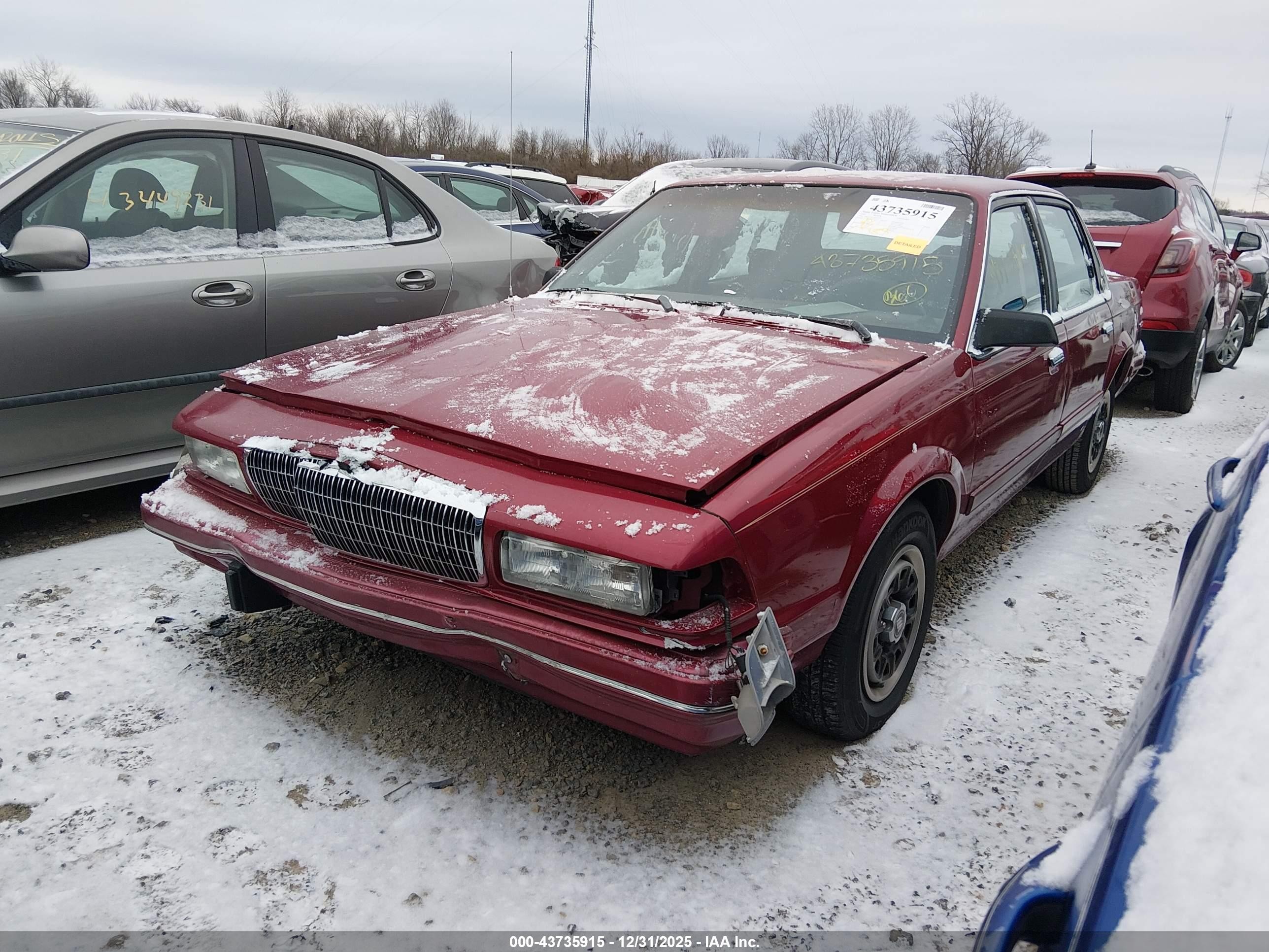 1993 Buick Century Special Красный vin: 3G4AG55N4PS635206