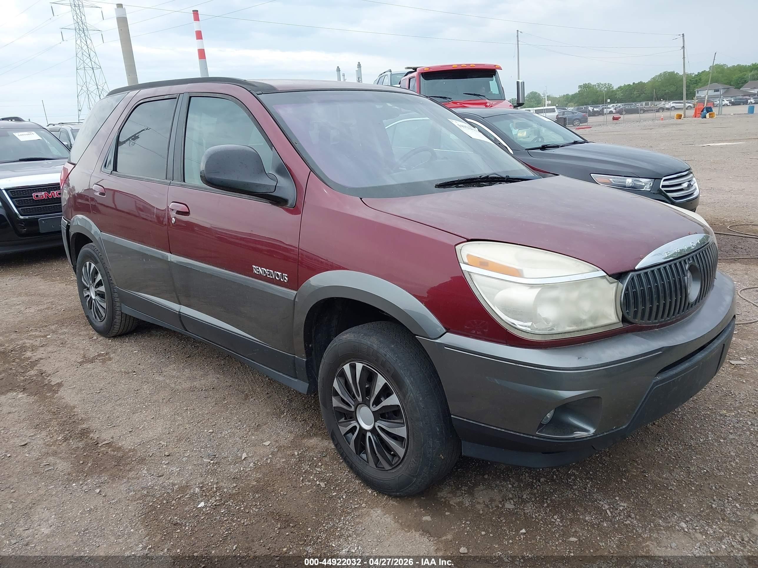 2003 Buick Rendezvous Cx Burgundy vin: 3G5DA03E43S531339