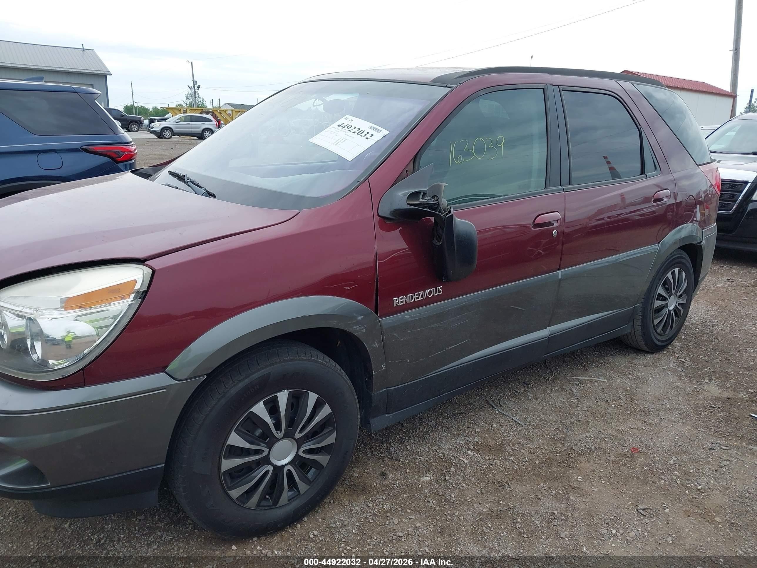 2003 Buick Rendezvous Cx Burgundy vin: 3G5DA03E43S531339