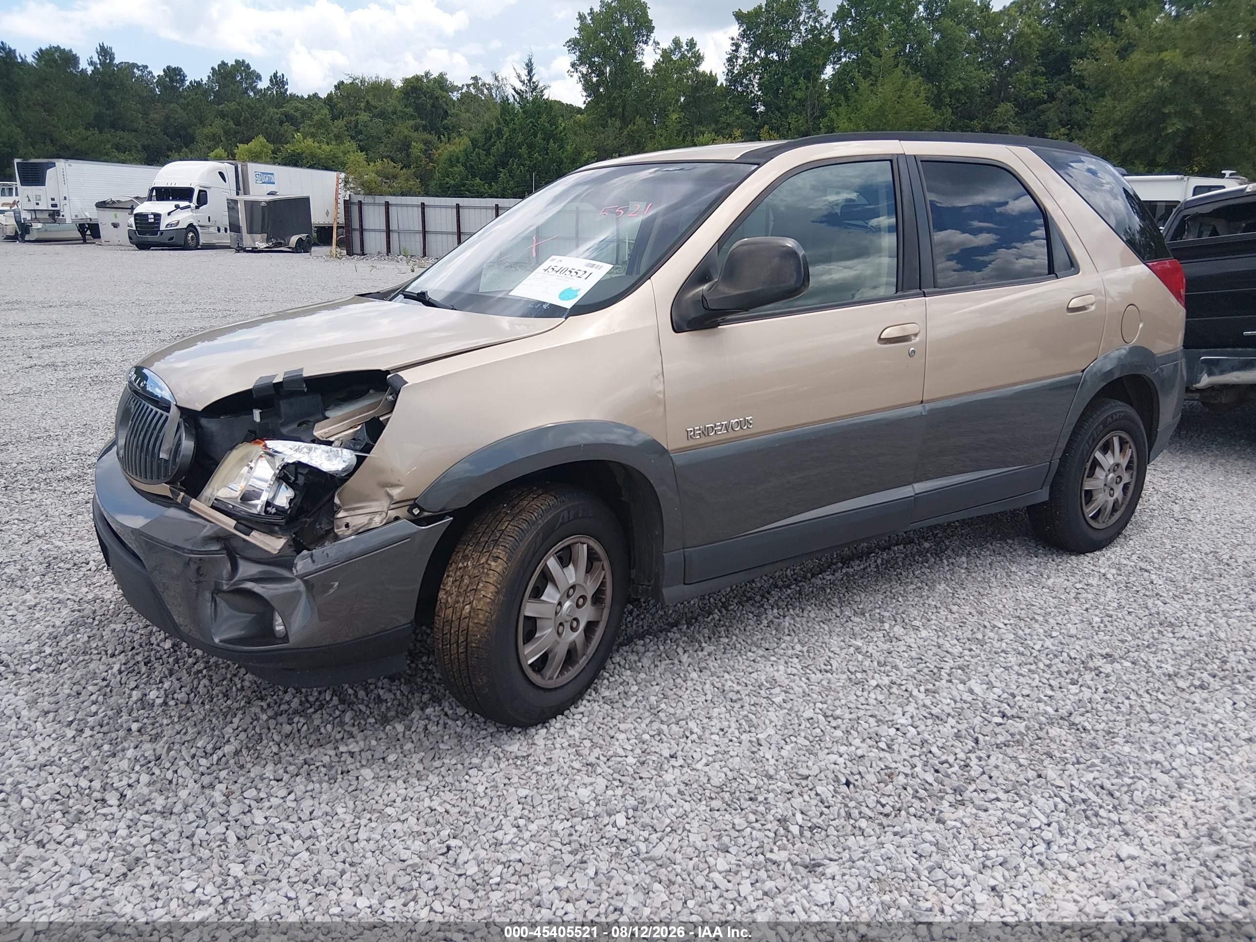 2002 Buick Rendezvous Cx Gold vin: 3G5DA03E82S602752