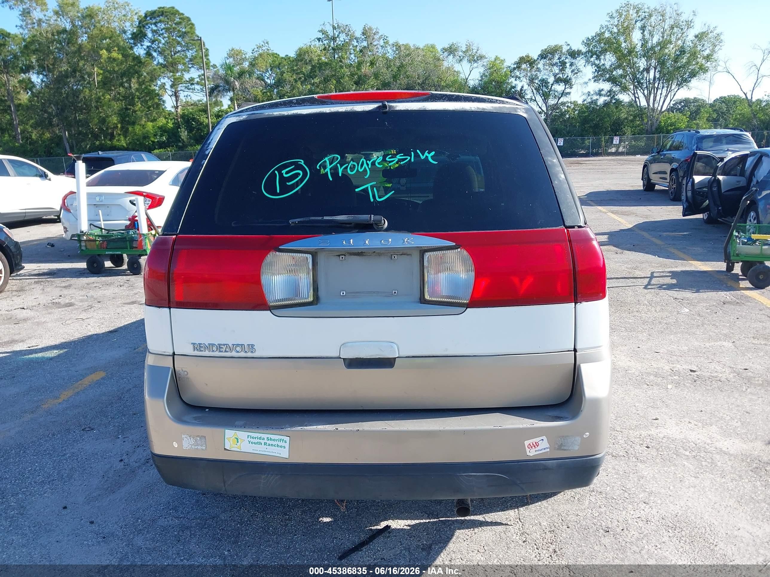 2004 Buick Rendezvous Cx White vin: 3G5DA03EX4S581423