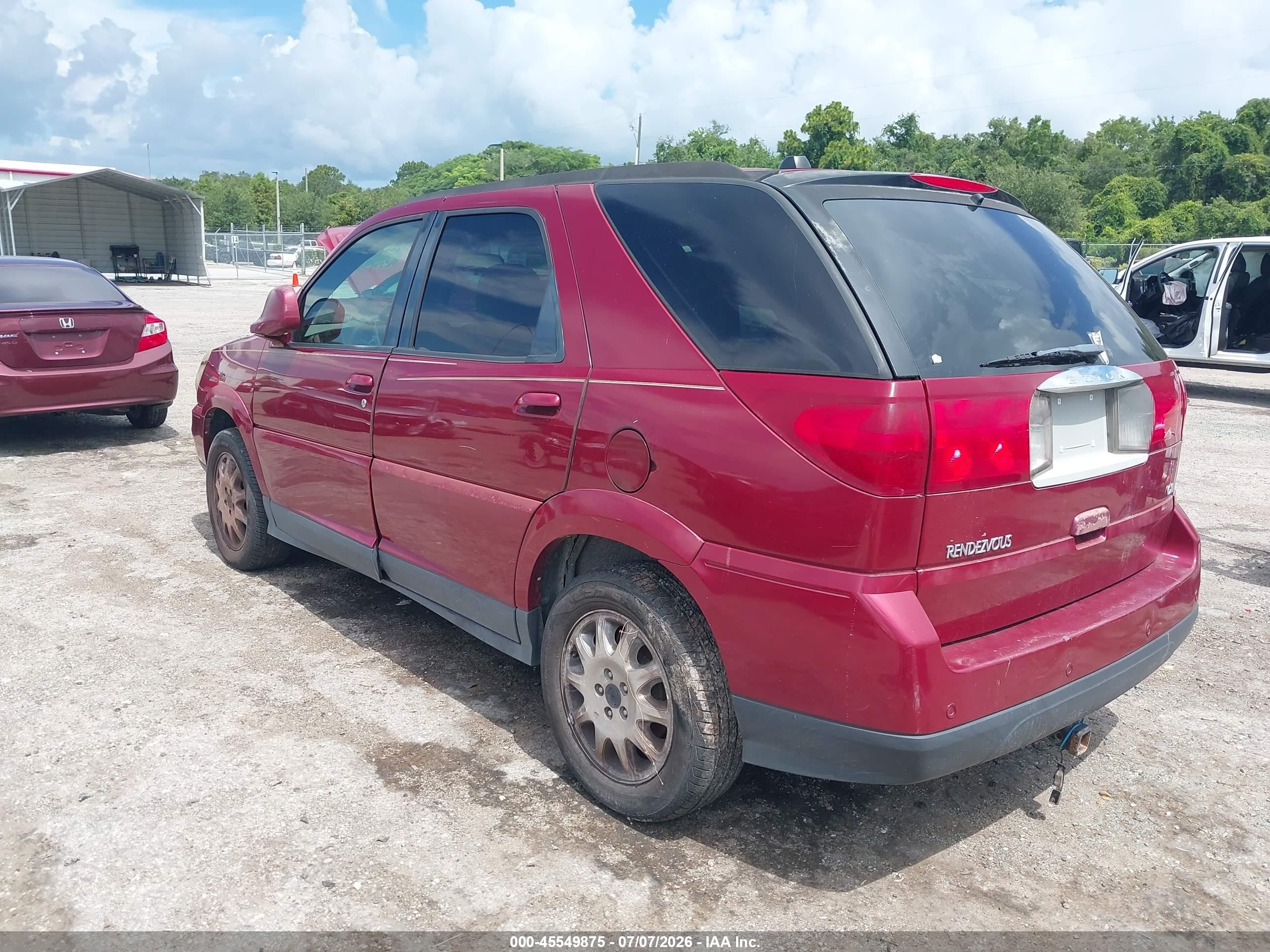2007 Buick Rendezvous Cxl Red vin: 3G5DA03L07S570062