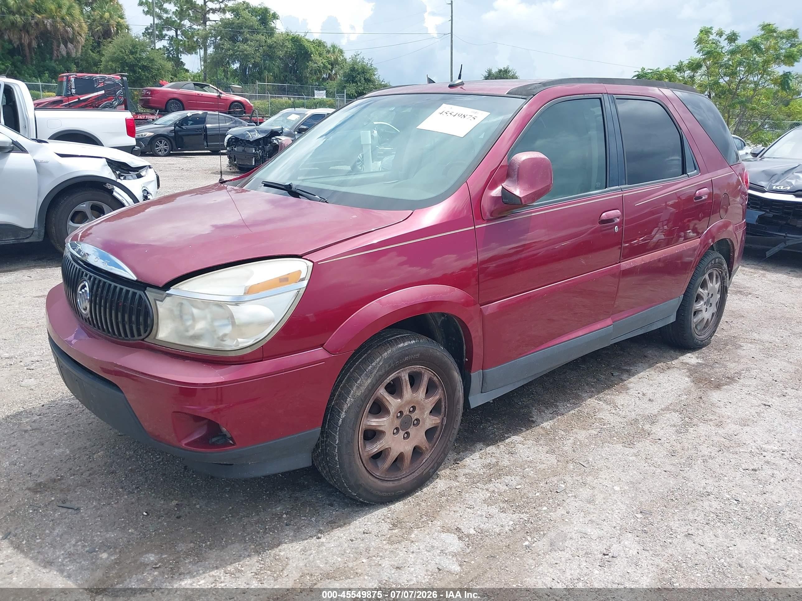 2007 Buick Rendezvous Cxl Red vin: 3G5DA03L07S570062