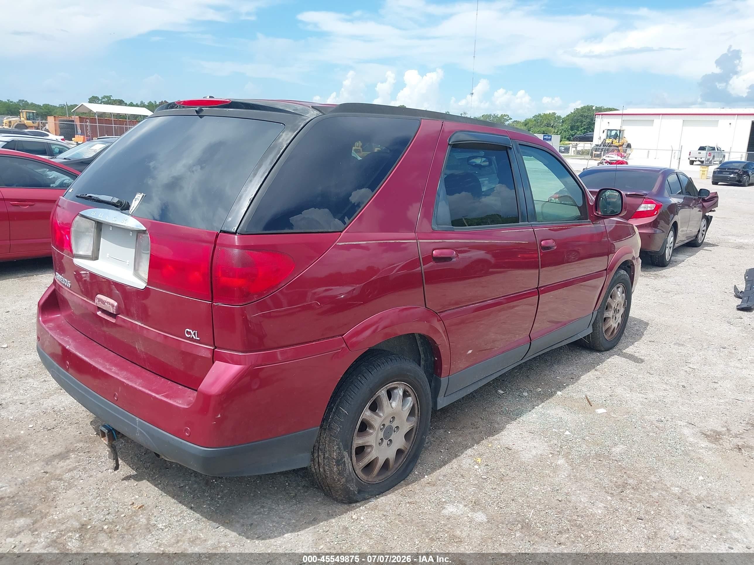 2007 Buick Rendezvous Cxl Red vin: 3G5DA03L07S570062