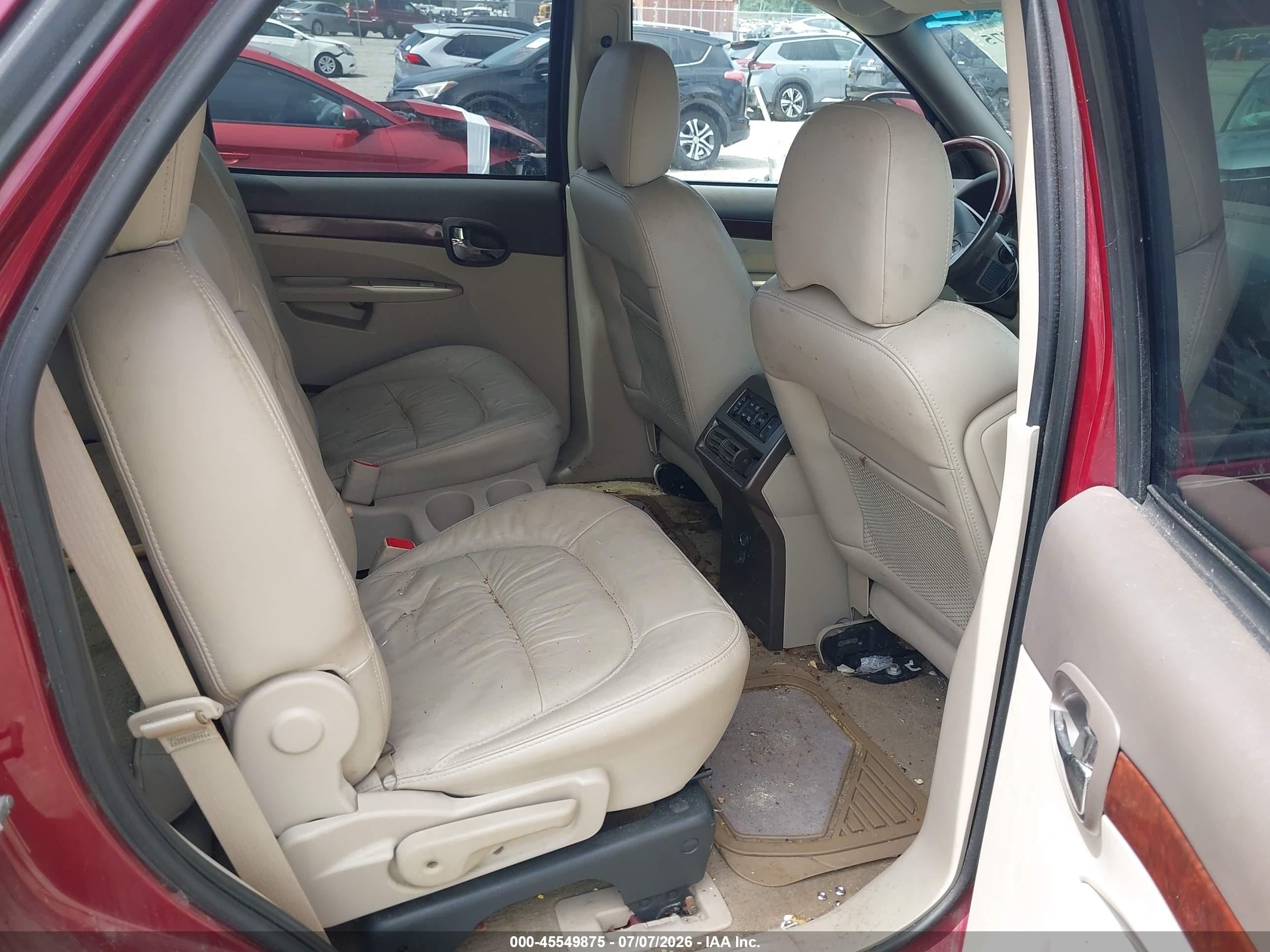 2007 Buick Rendezvous Cxl Red vin: 3G5DA03L07S570062