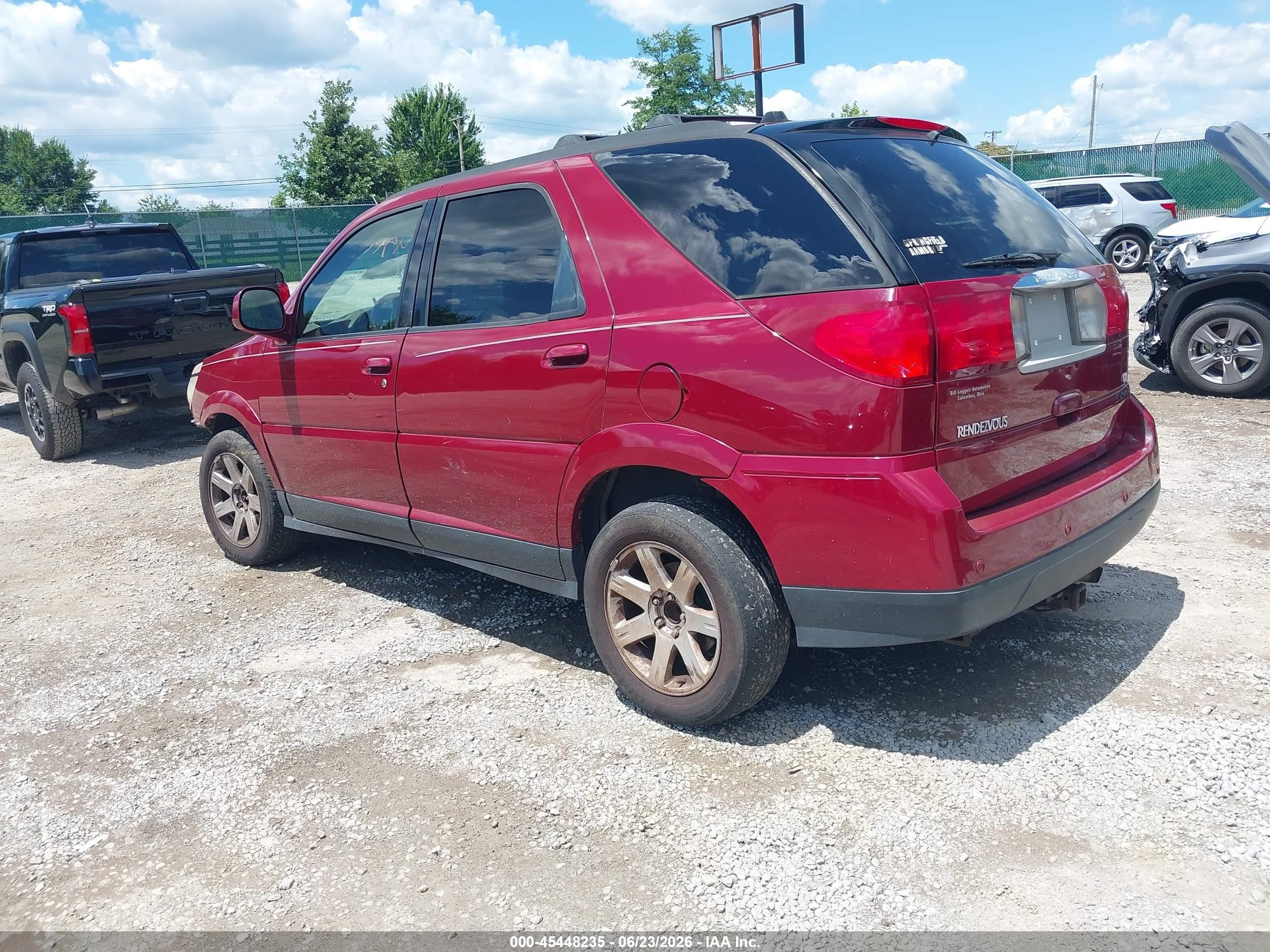 2007 Buick Rendezvous Cxl Red vin: 3G5DA03L47S534472