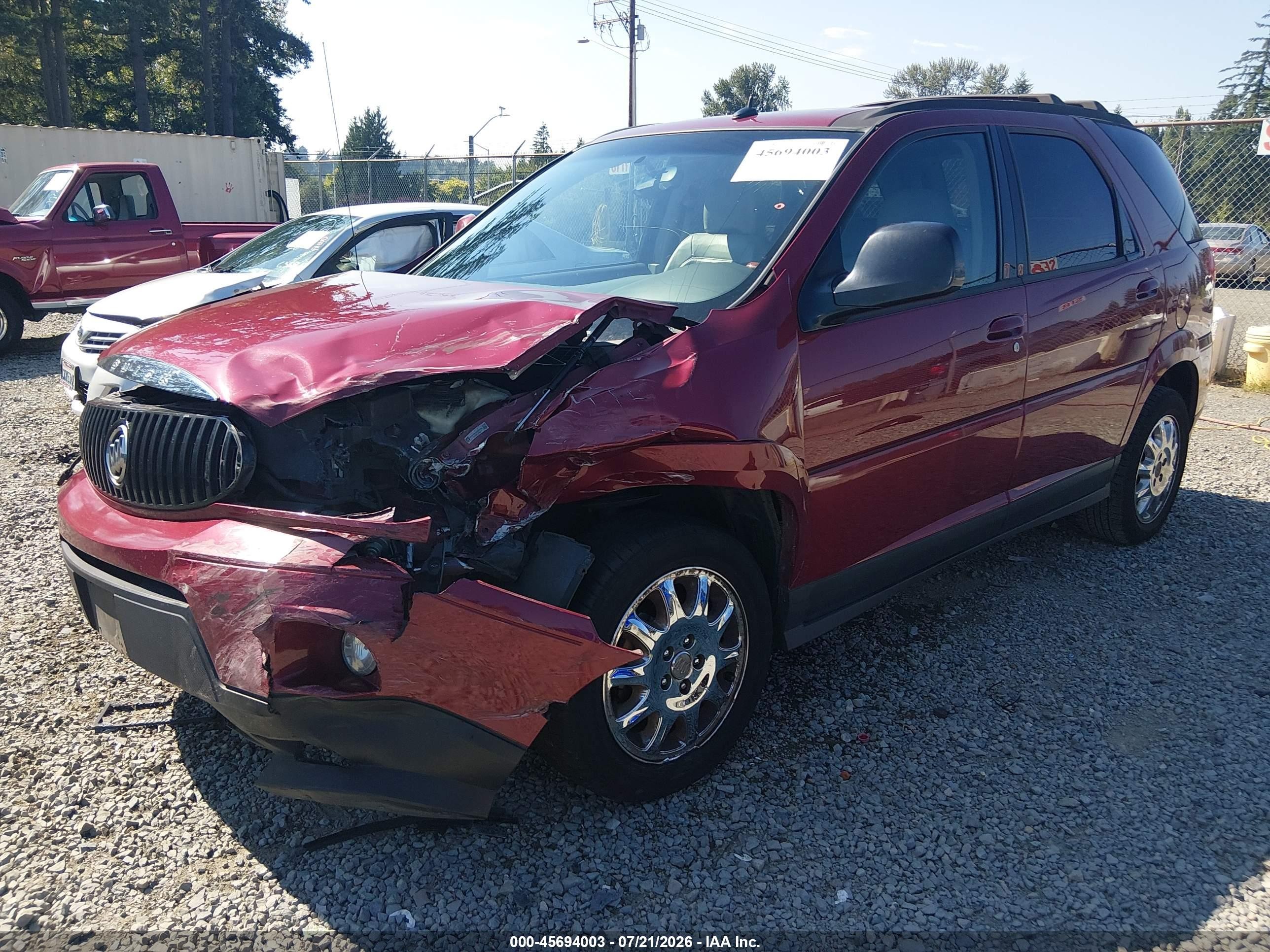 2007 Buick Rendezvous Cxl Red vin: 3G5DA03L57S514781