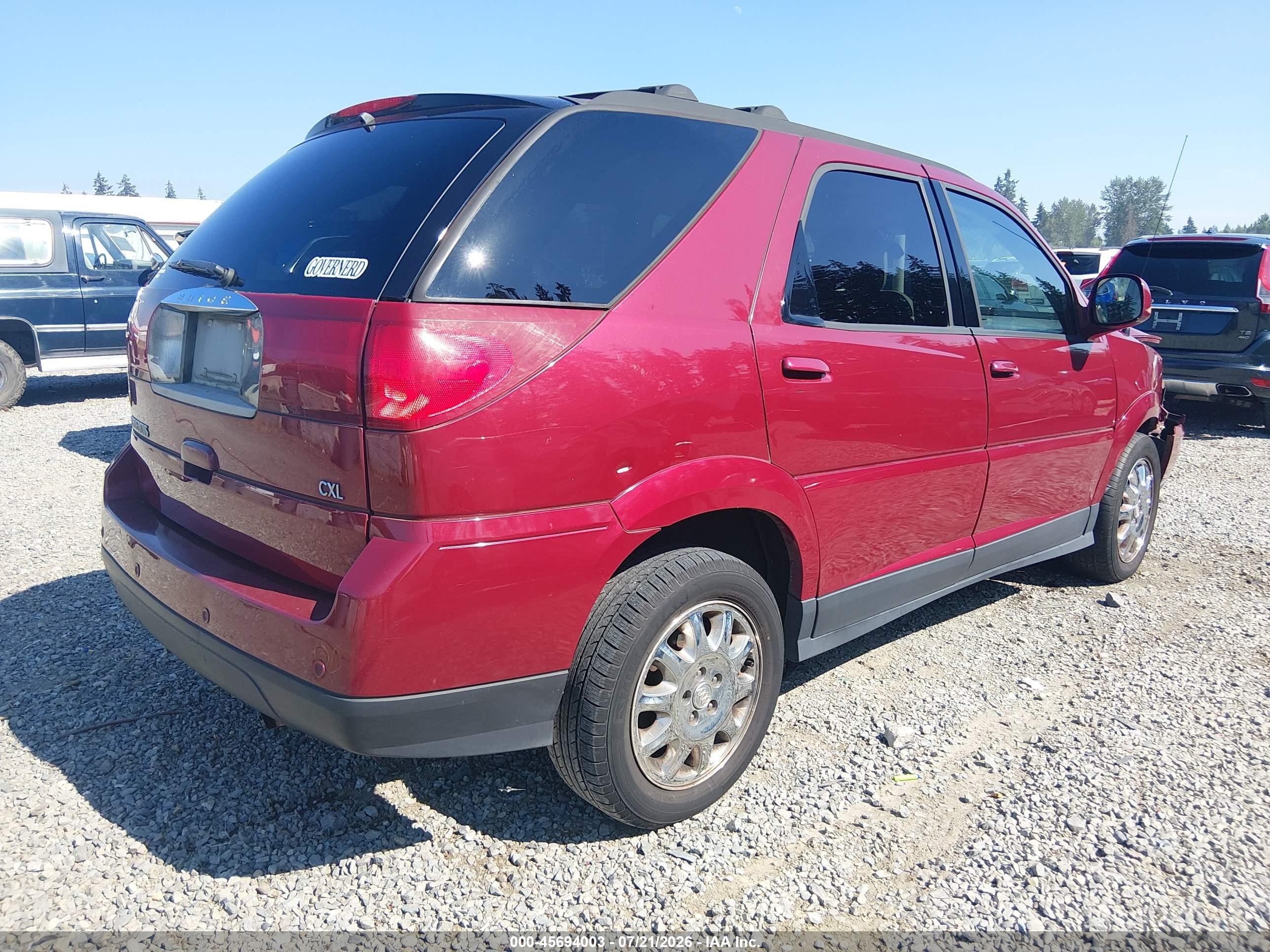 2007 Buick Rendezvous Cxl Red vin: 3G5DA03L57S514781