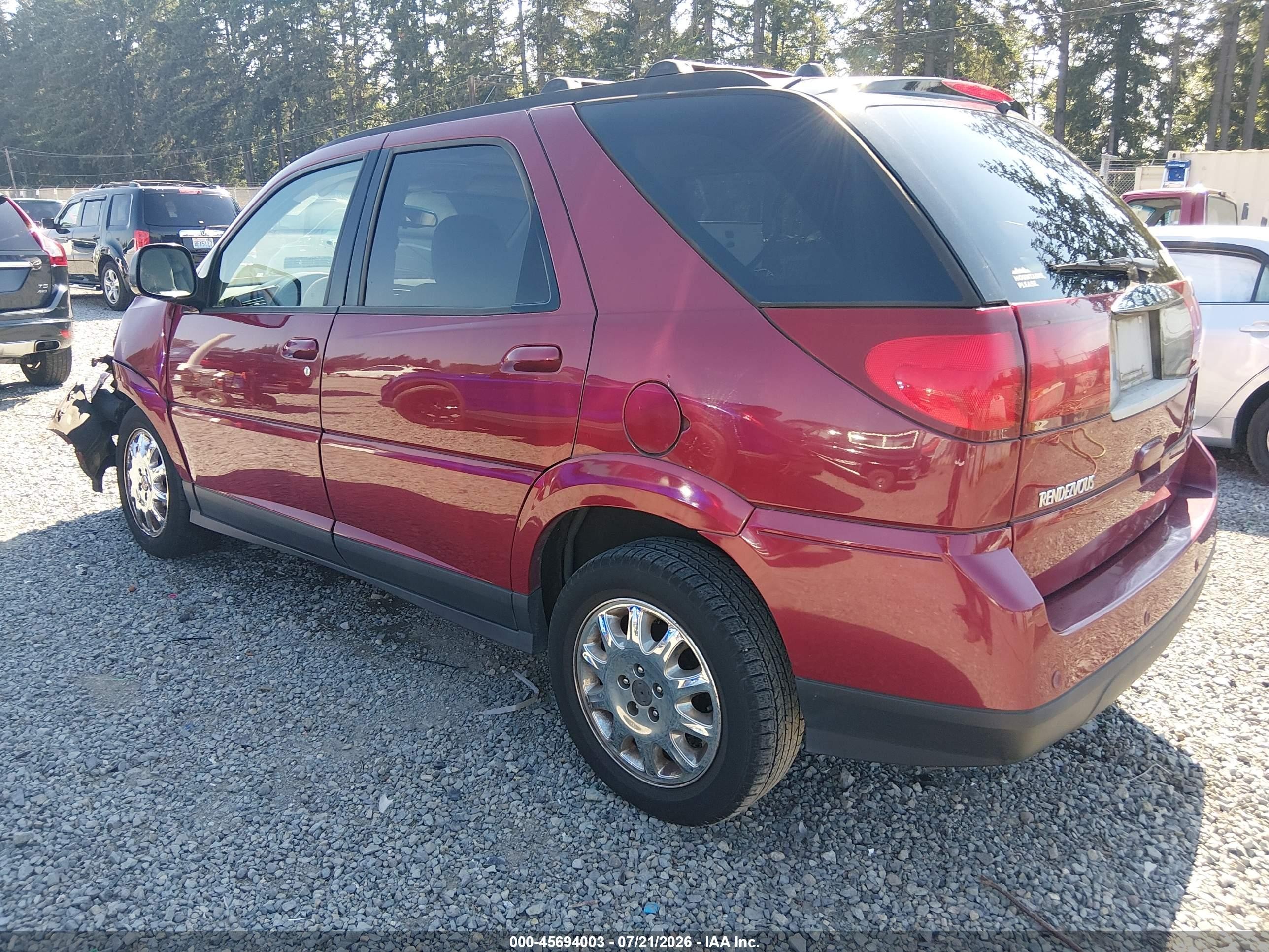 2007 Buick Rendezvous Cxl Red vin: 3G5DA03L57S514781