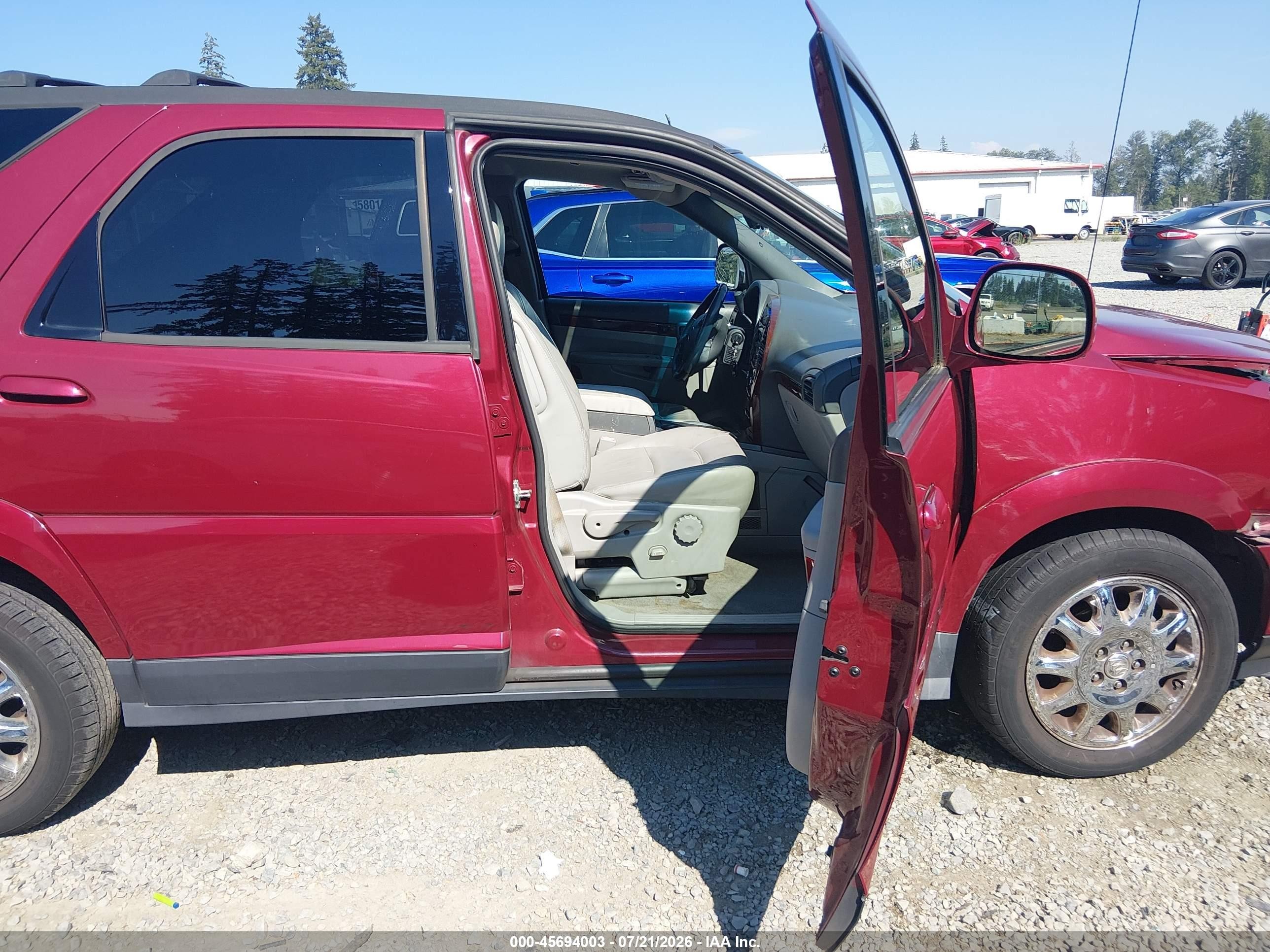 2007 Buick Rendezvous Cxl Red vin: 3G5DA03L57S514781