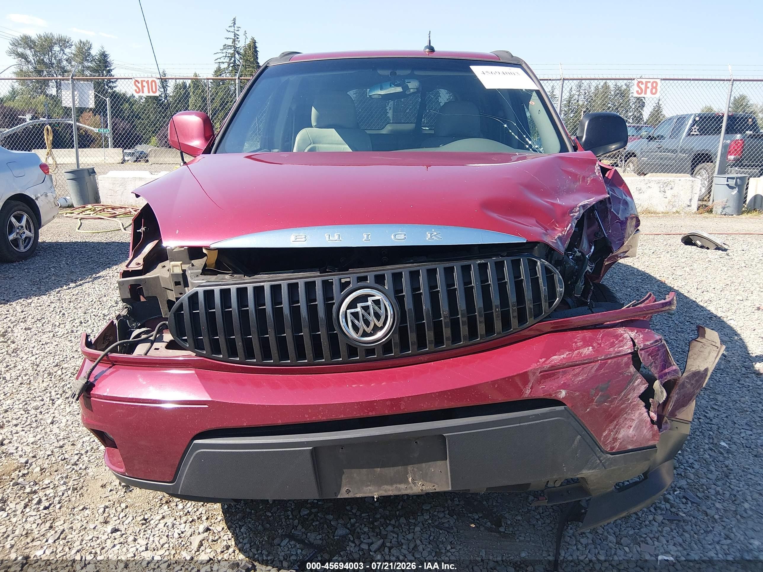 2007 Buick Rendezvous Cxl Red vin: 3G5DA03L57S514781