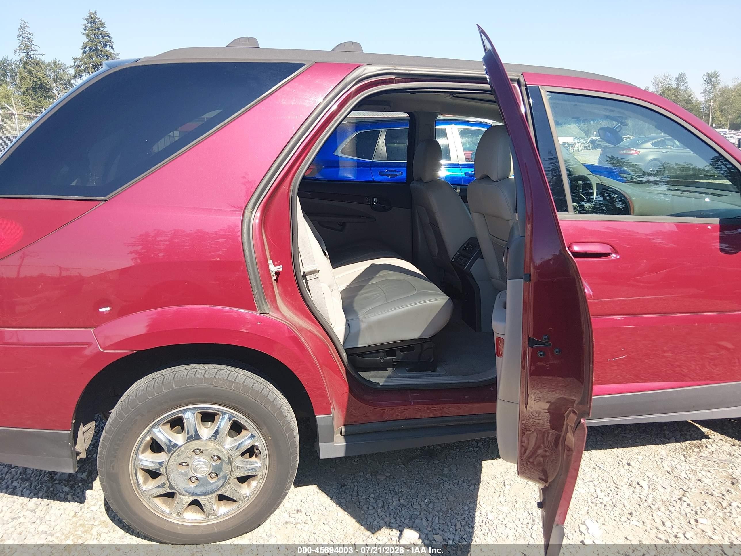 2007 Buick Rendezvous Cxl Red vin: 3G5DA03L57S514781