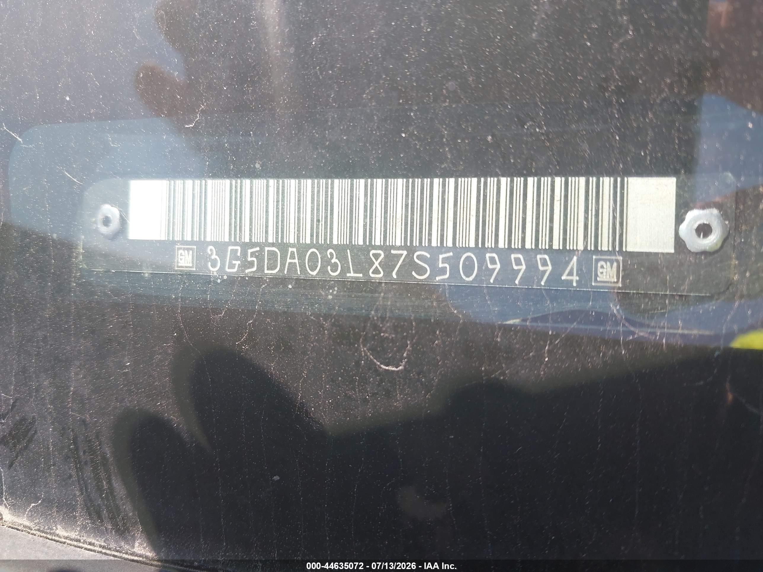 2007 Buick Rendezvous Cx Black vin: 3G5DA03L87S509994