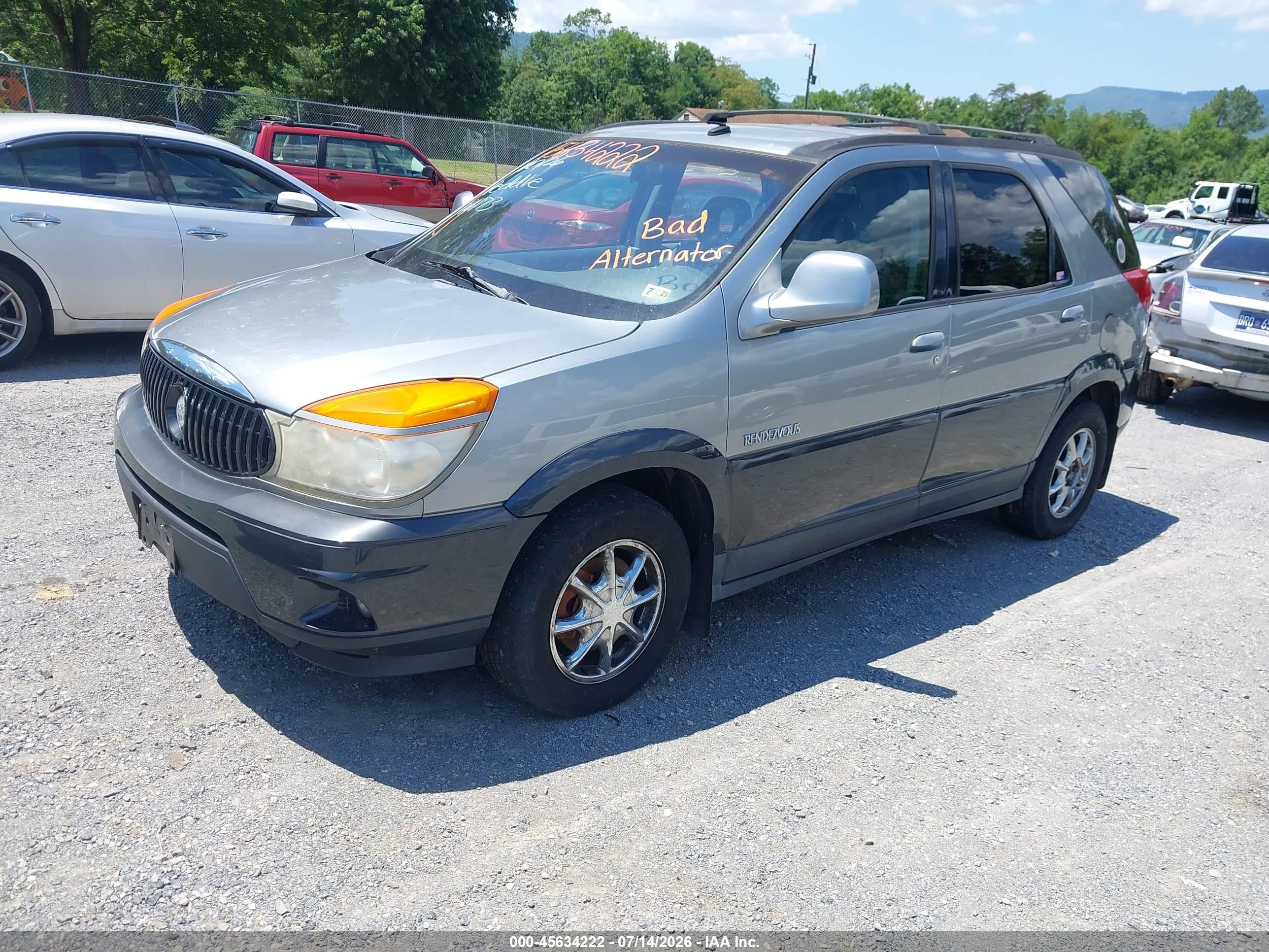 2003 Buick Rendezvous Cxl Silver vin: 3G5DB03E23S598227