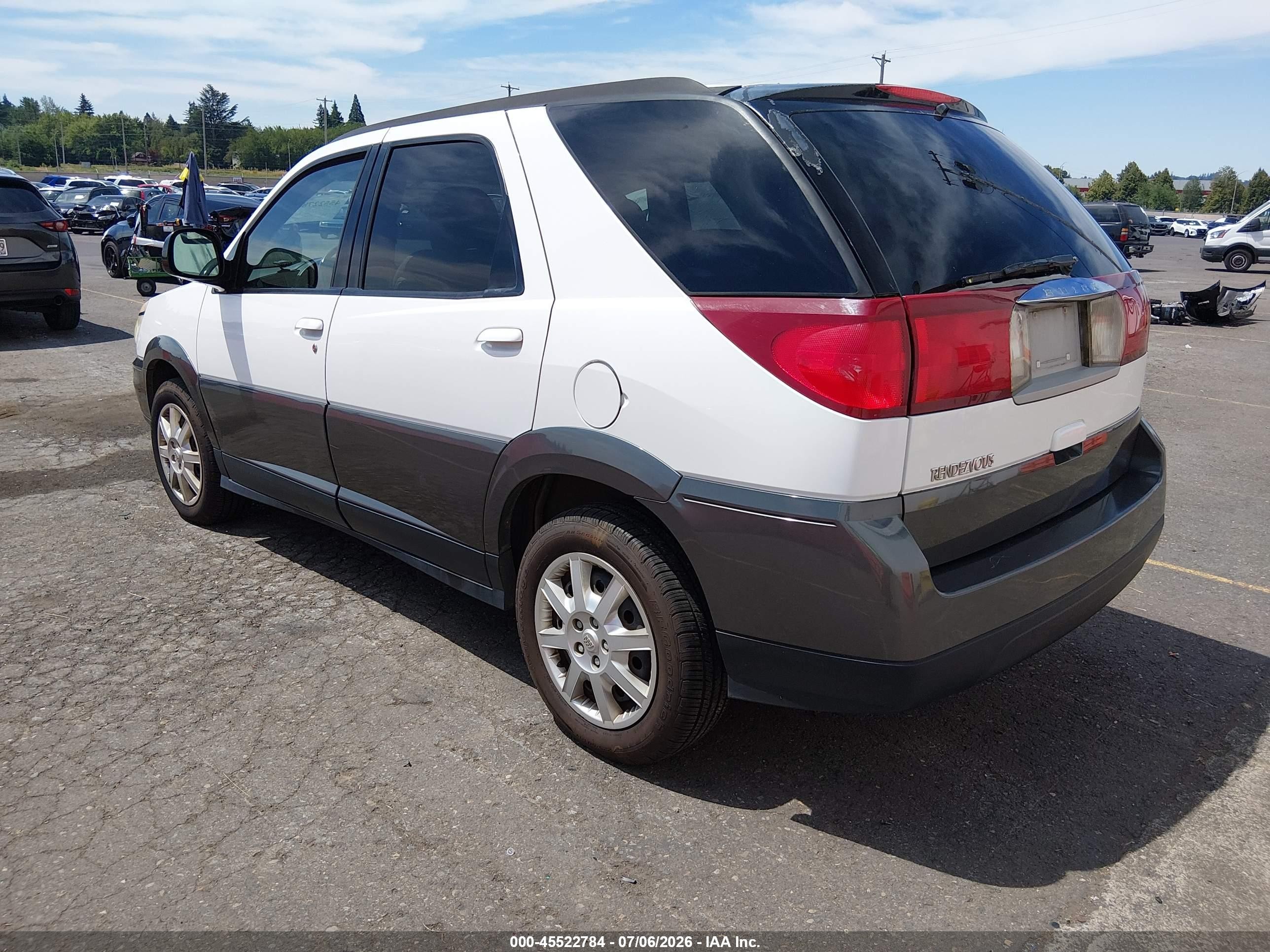 2005 Buick Rendezvous Cx White vin: 3G5DB03E35S528674
