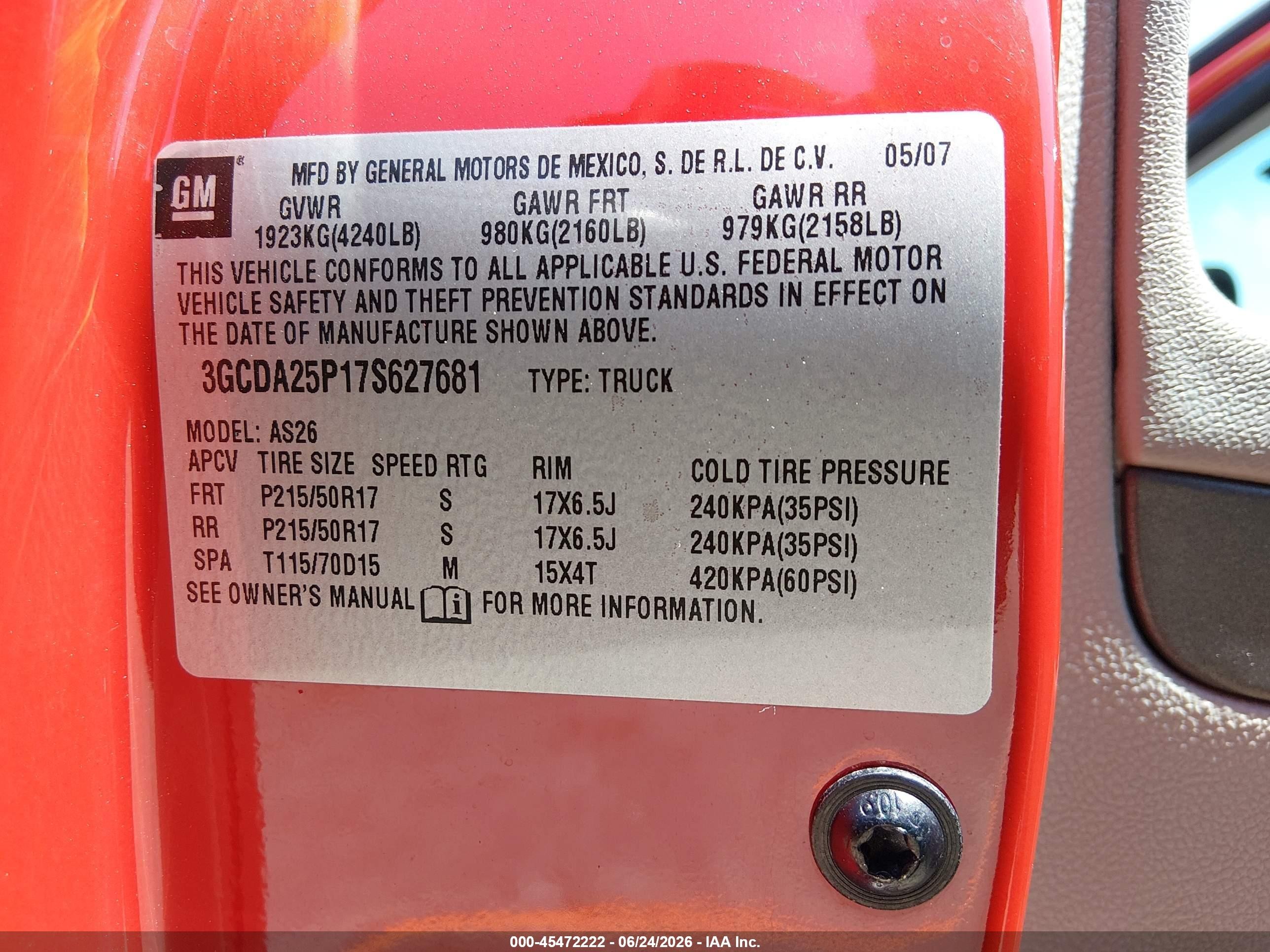 2007 Chevrolet Hhr Panel Lt Red vin: 3GCDA25P17S627681