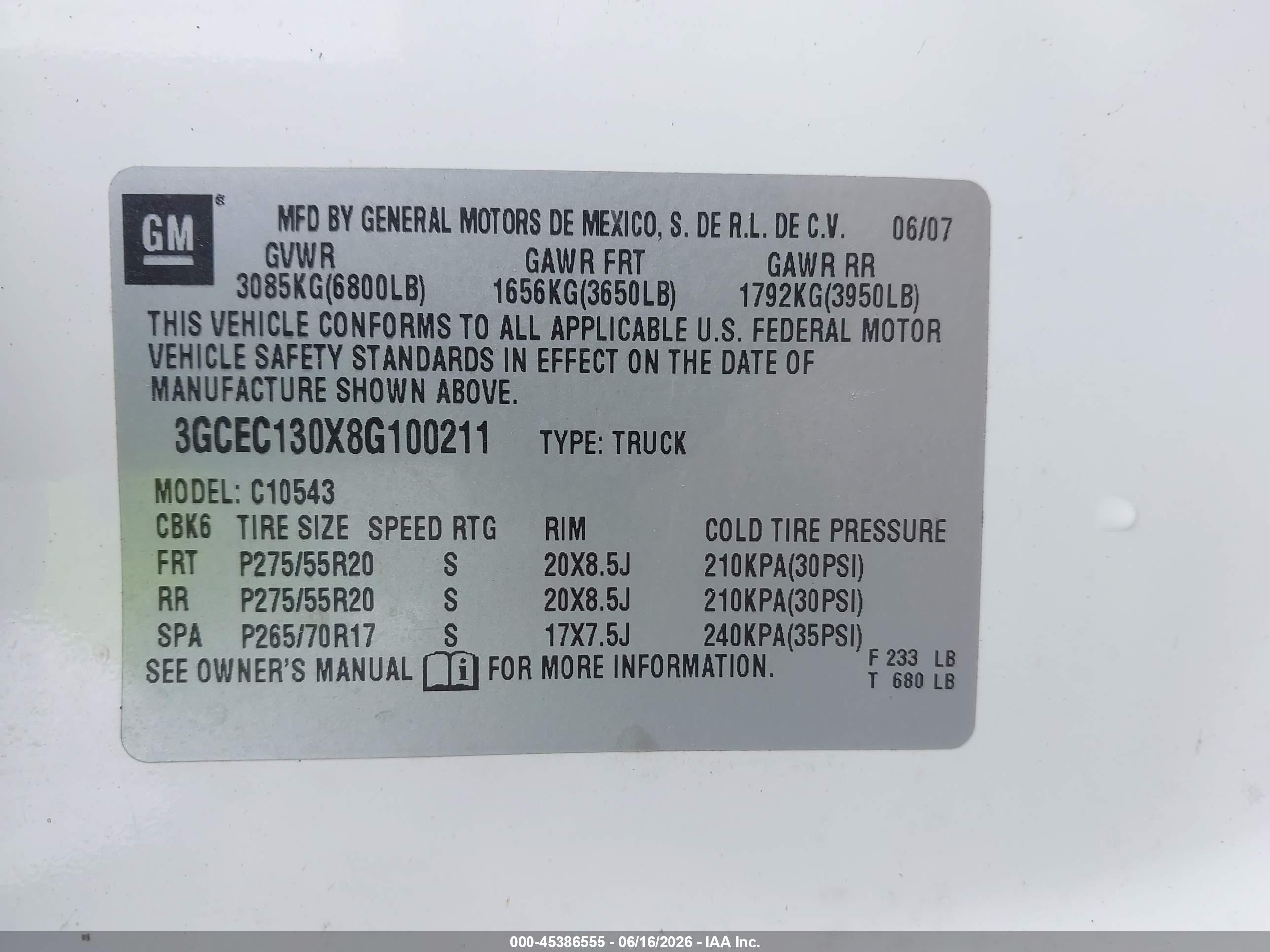 2008 Chevrolet Silverado 1500 Lt2 White vin: 3GCEC130X8G100211