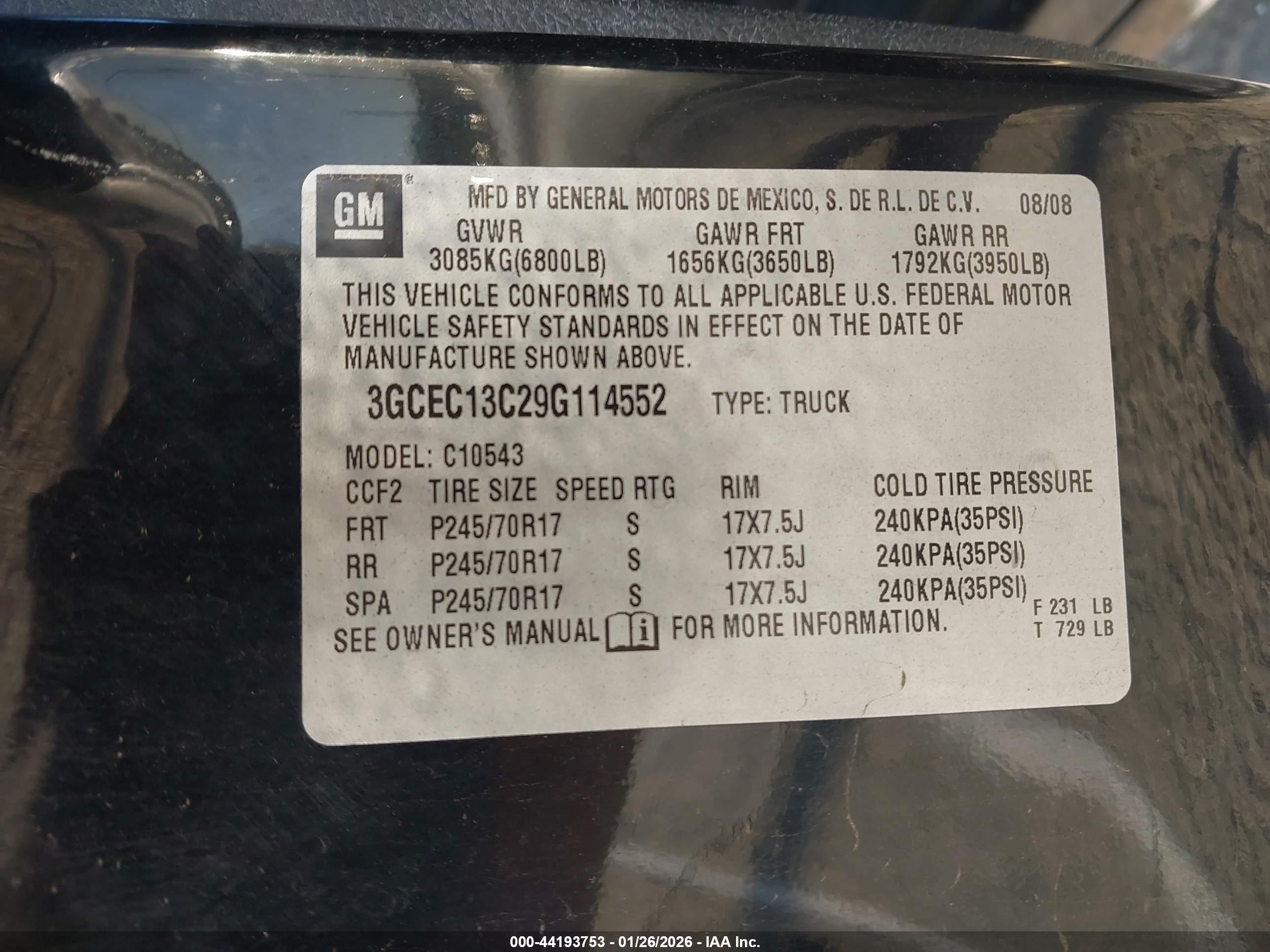 2009 Chevrolet Silverado 1500 Ls Black vin: 3GCEC13C29G114552