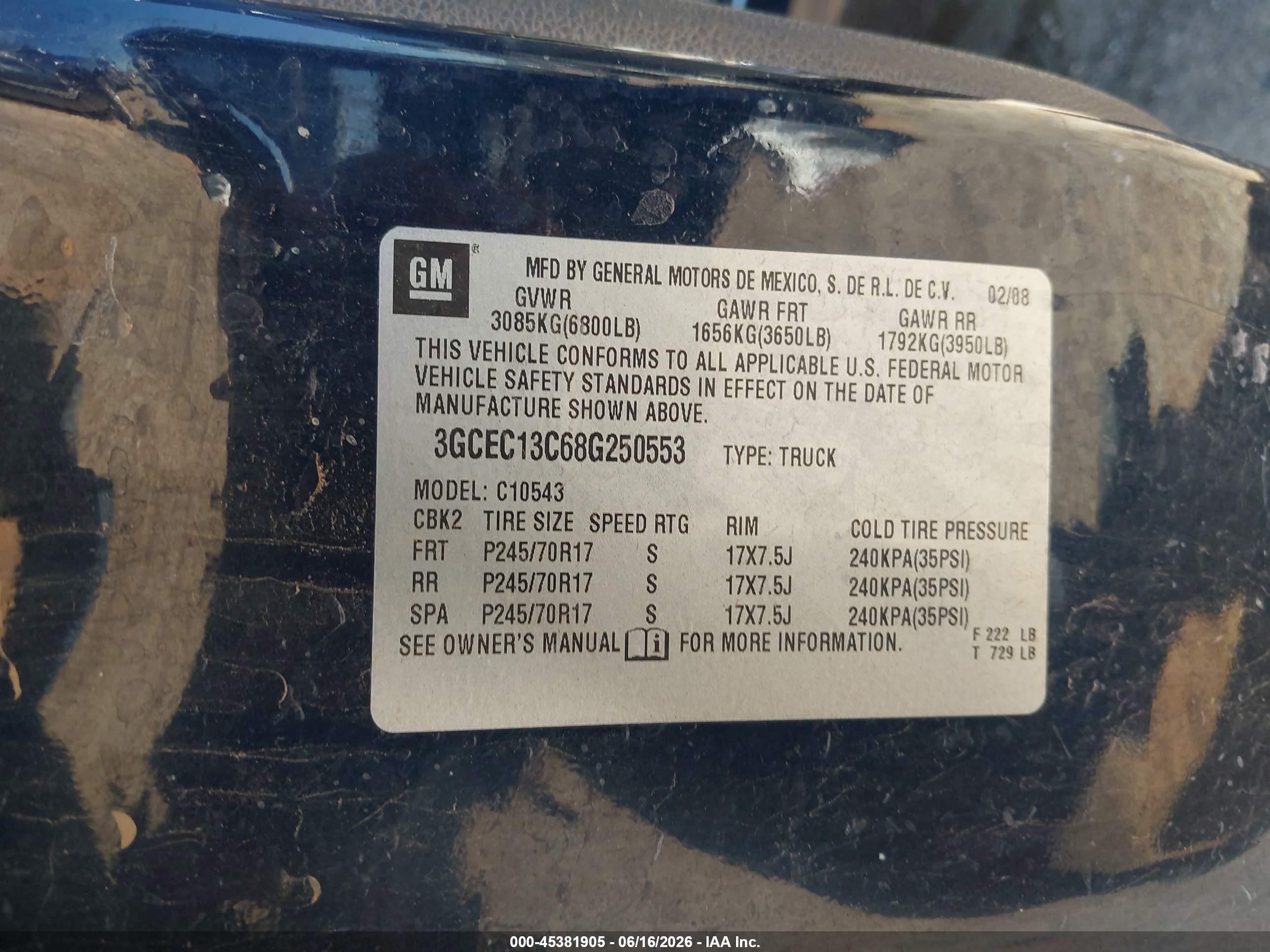 2008 Chevrolet Silverado 1500 Ls Navy vin: 3GCEC13C68G250553