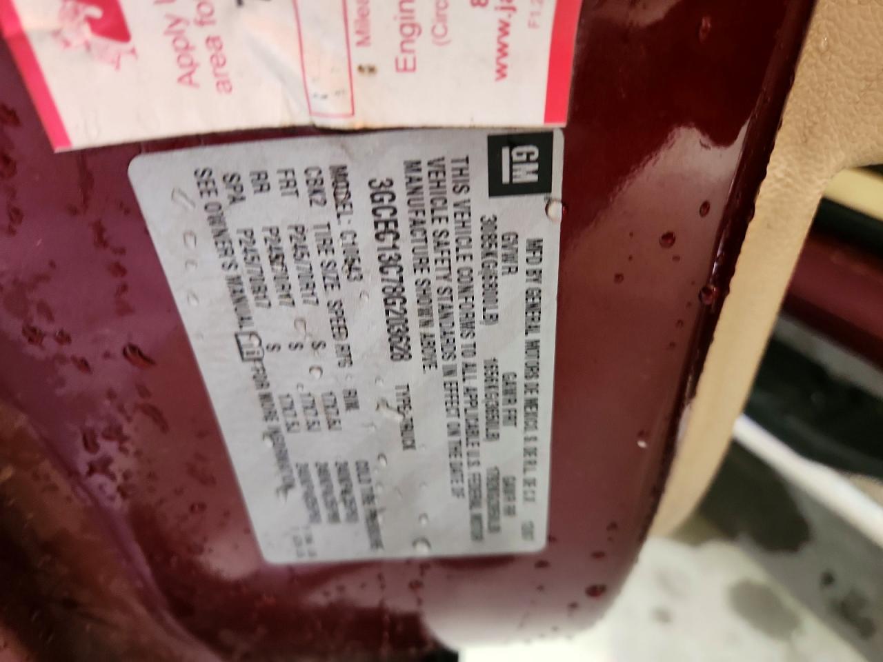 2008 Chevrolet Silverado C1500 Burgundy vin: 3GCEC13C78G203628