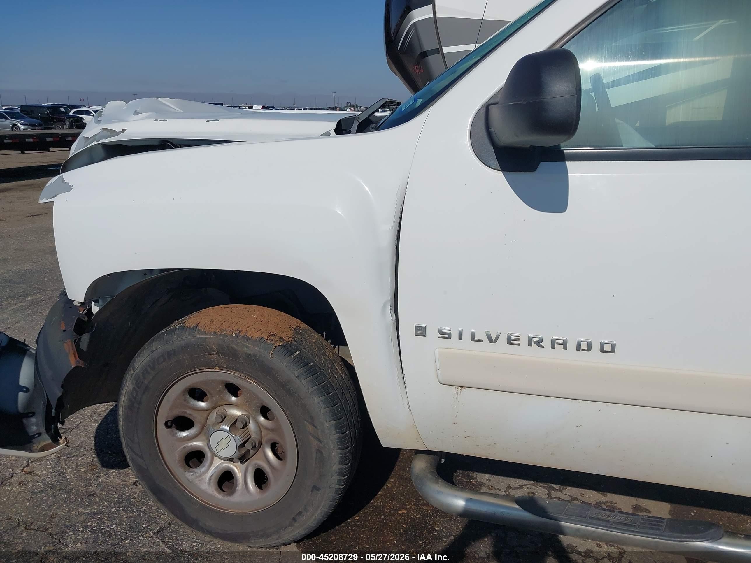 2008 Chevrolet Silverado 1500 Ls White vin: 3GCEC13C88G203864