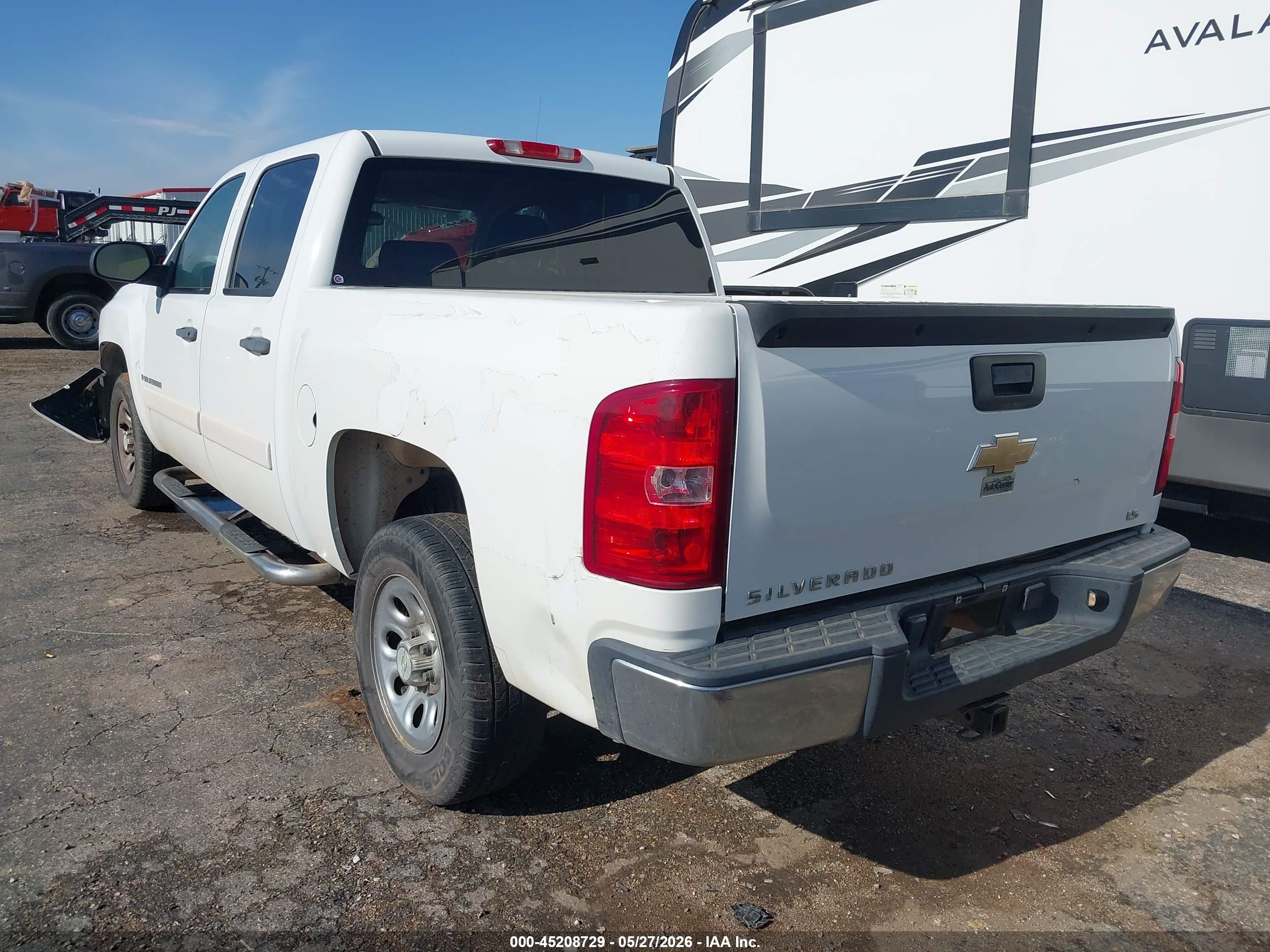 2008 Chevrolet Silverado 1500 Ls White vin: 3GCEC13C88G203864
