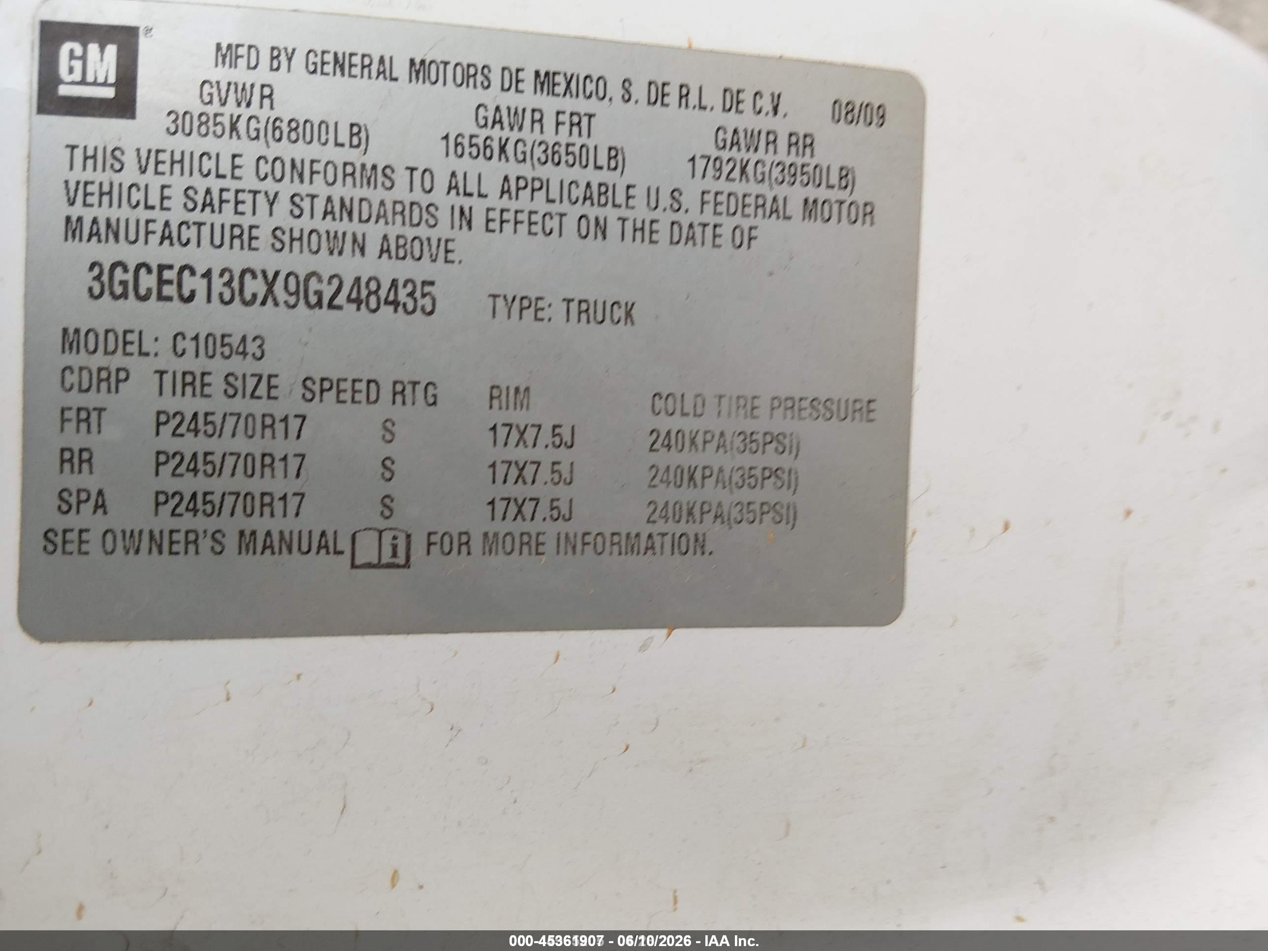 2009 Chevrolet Silverado 1500 Ls White vin: 3GCEC13CX9G248435