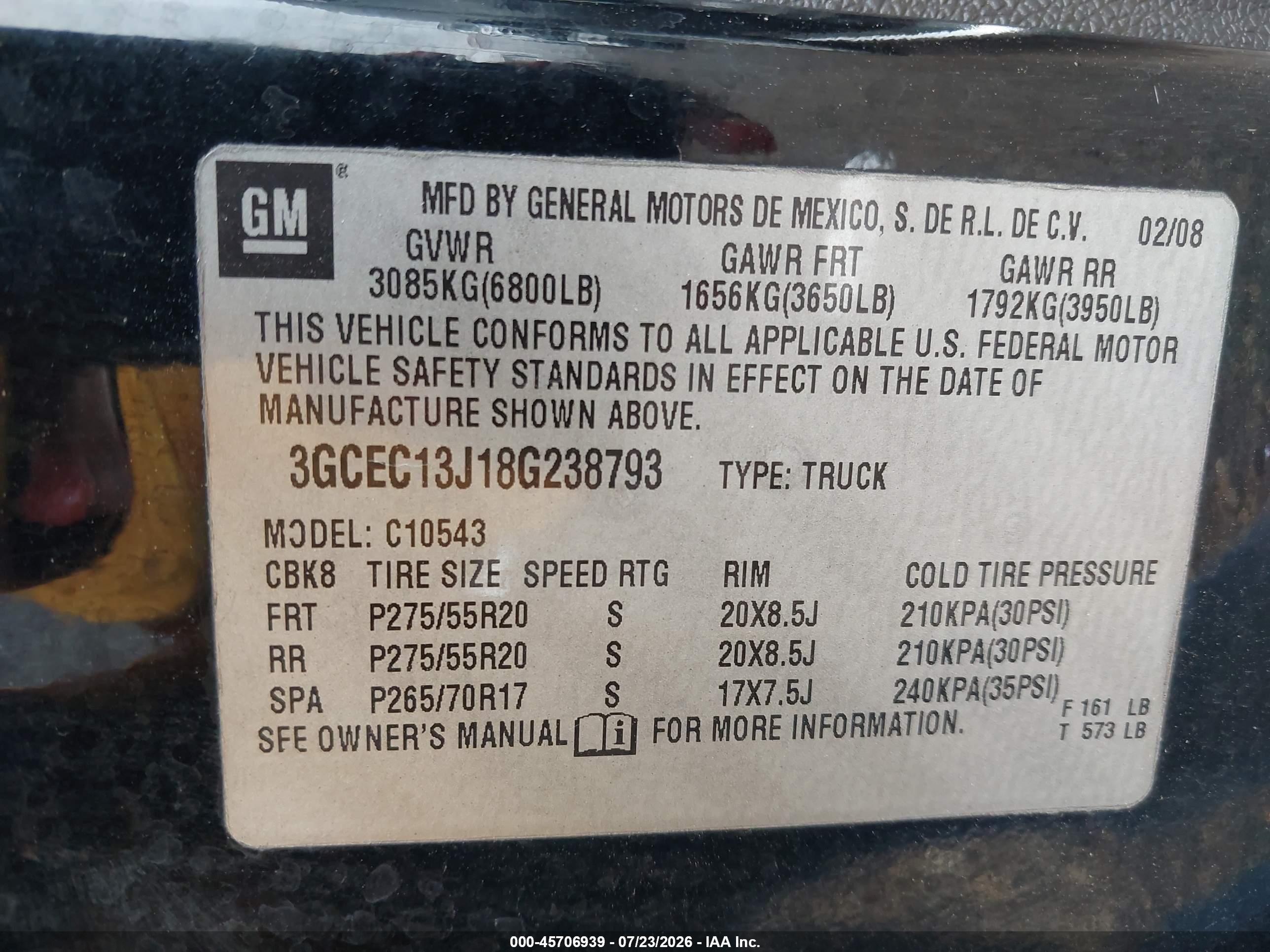 2008 Chevrolet Silverado 1500 Lt1 Black vin: 3GCEC13J18G238793
