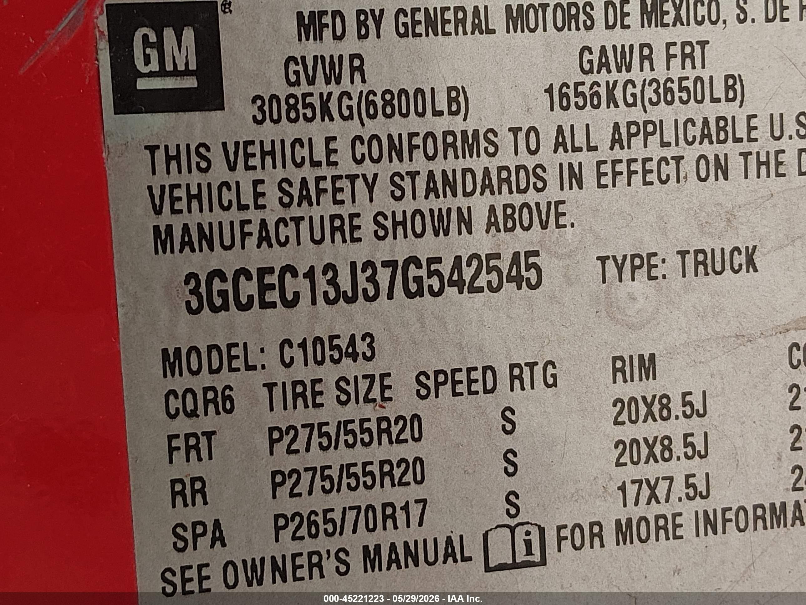 2007 Chevrolet Silverado 1500 Lt1 Red vin: 3GCEC13J37G542545