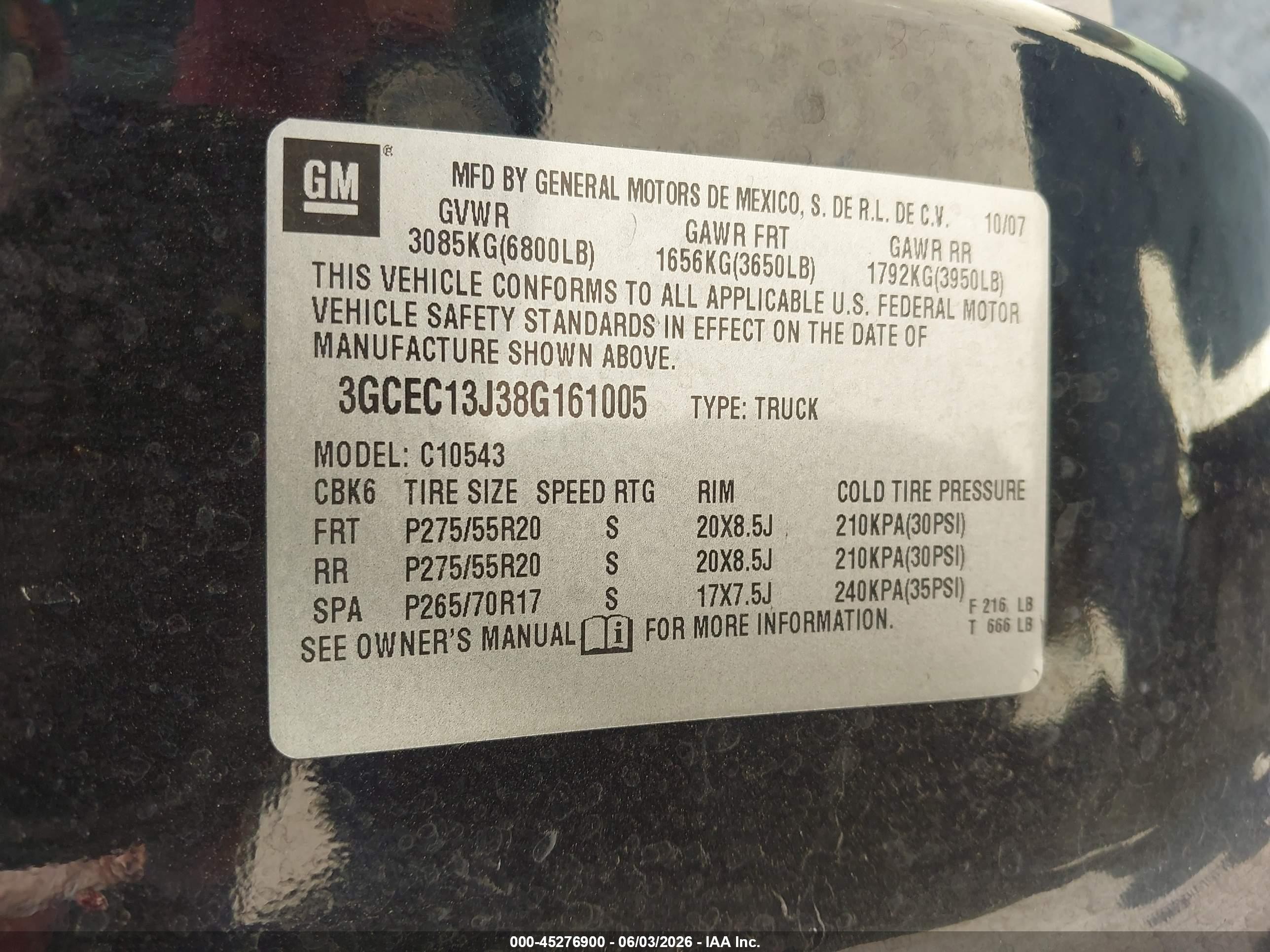 2008 Chevrolet Silverado 1500 Ltz Black vin: 3GCEC13J38G161005