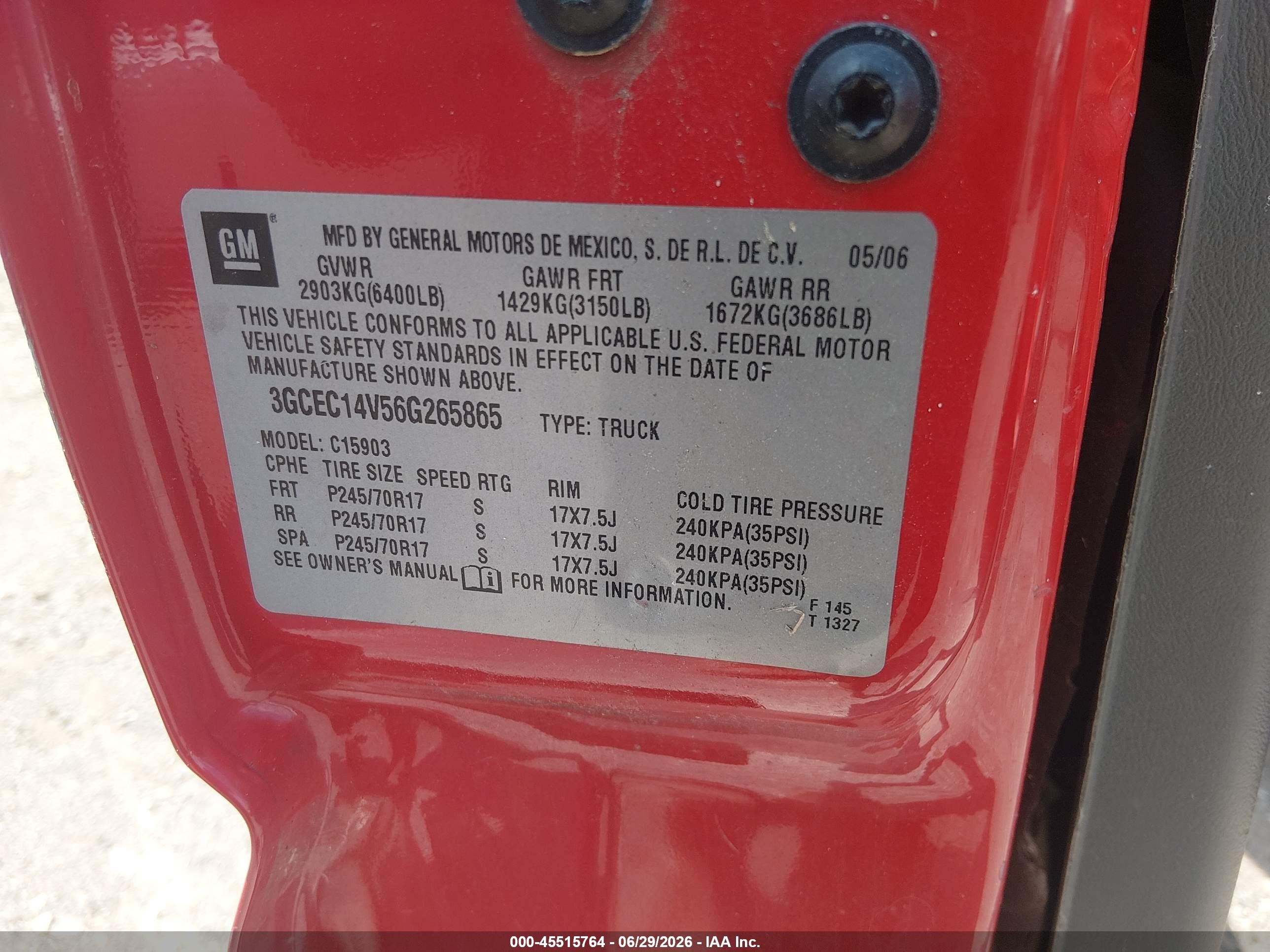 2006 Chevrolet Silverado 1500 Ls Red vin: 3GCEC14V56G265865