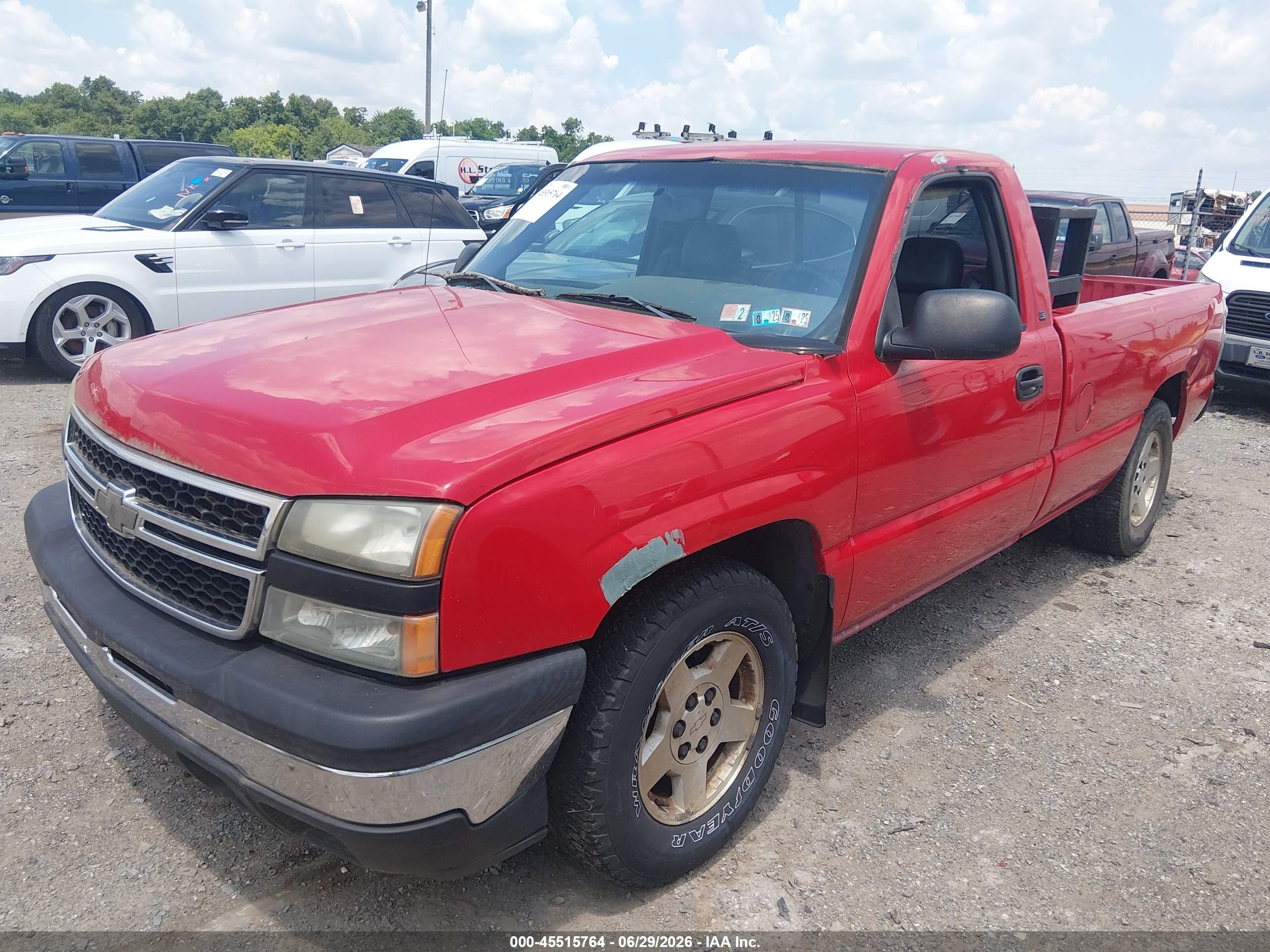 2006 Chevrolet Silverado 1500 Ls Red vin: 3GCEC14V56G265865