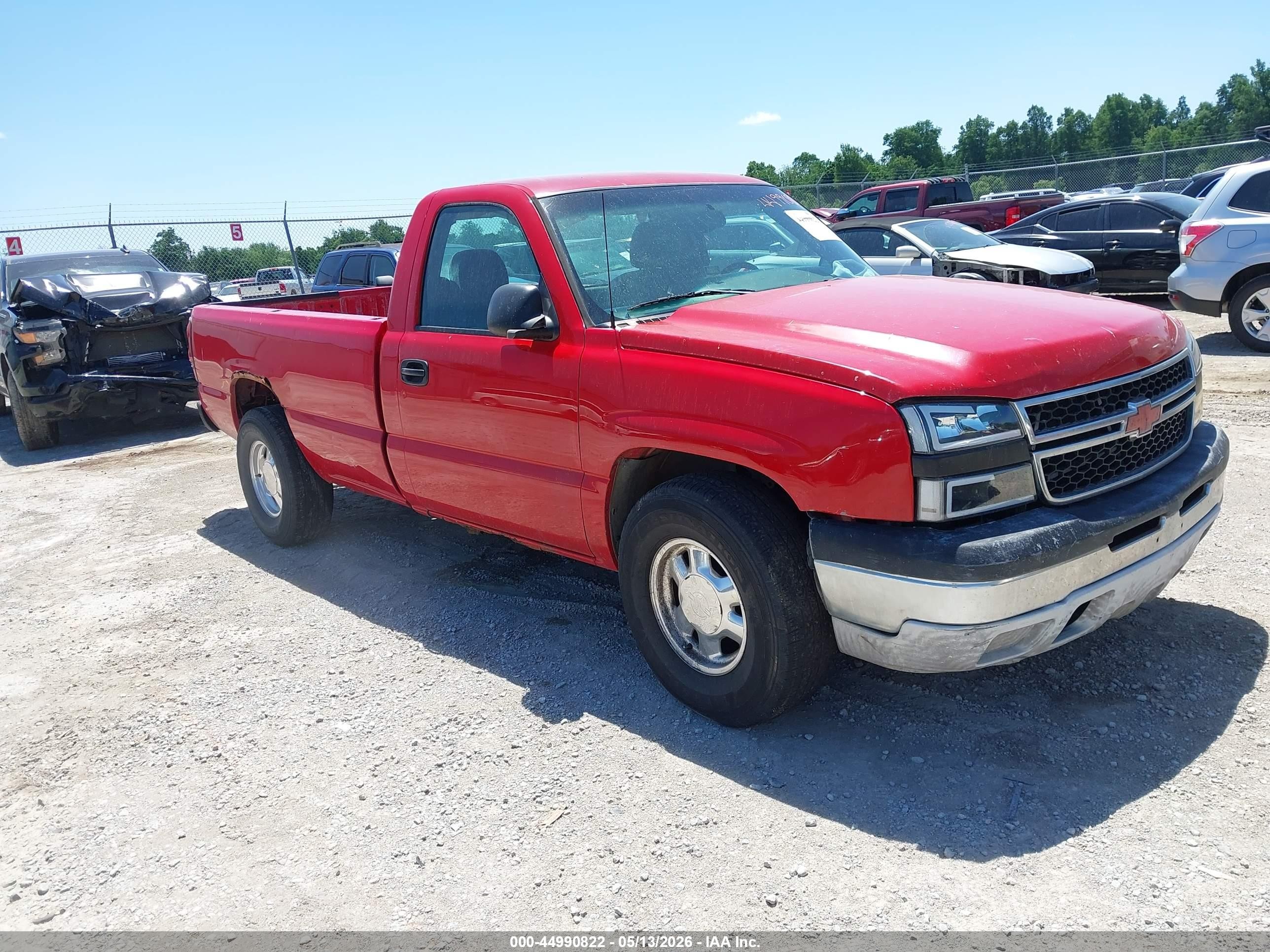 2006 Chevrolet Silverado 1500 Work Truck Red vin: 3GCEC14X06G186511