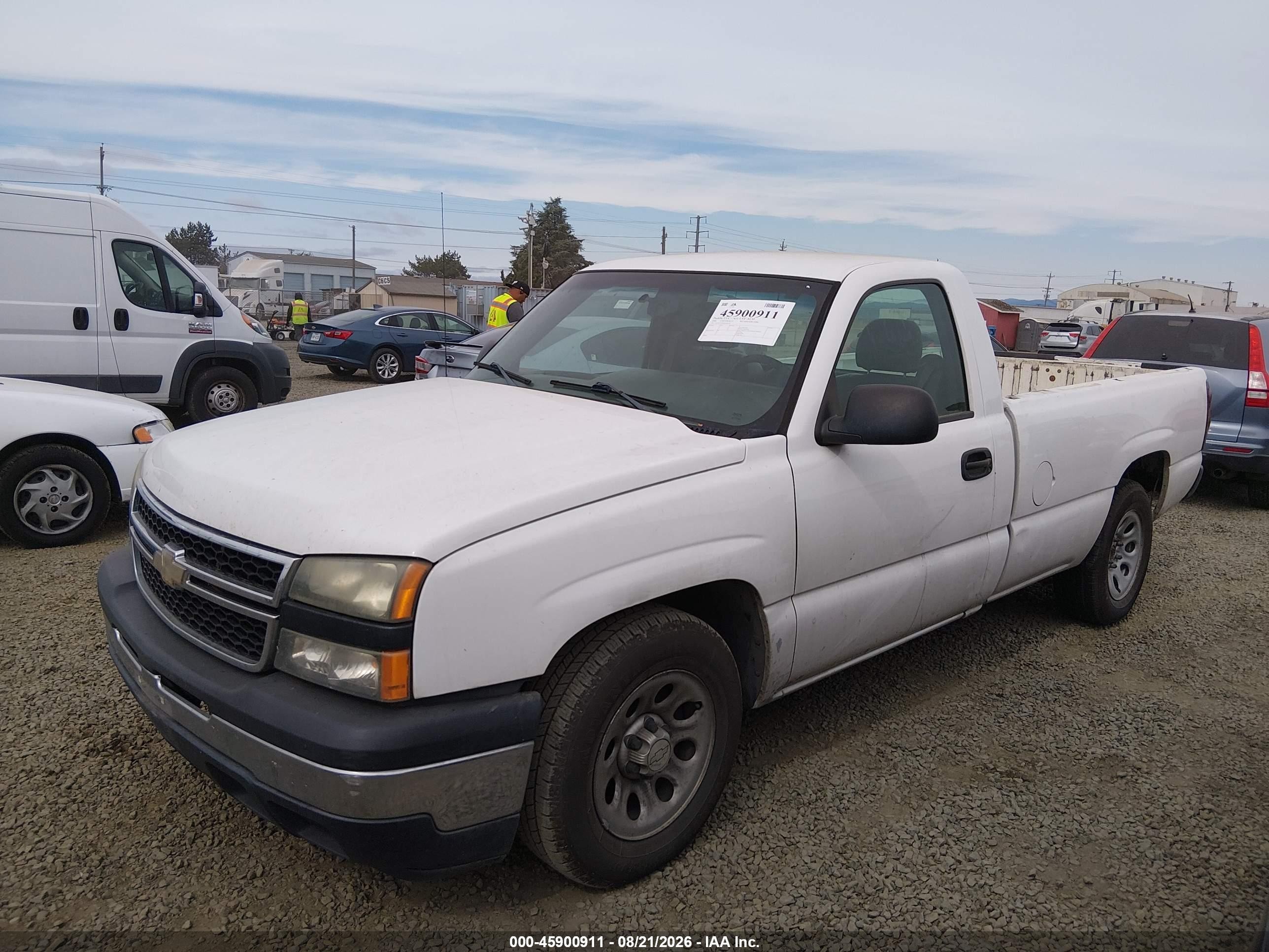 2006 Chevrolet Silverado 1500 Work Truck White vin: 3GCEC14X26G165059