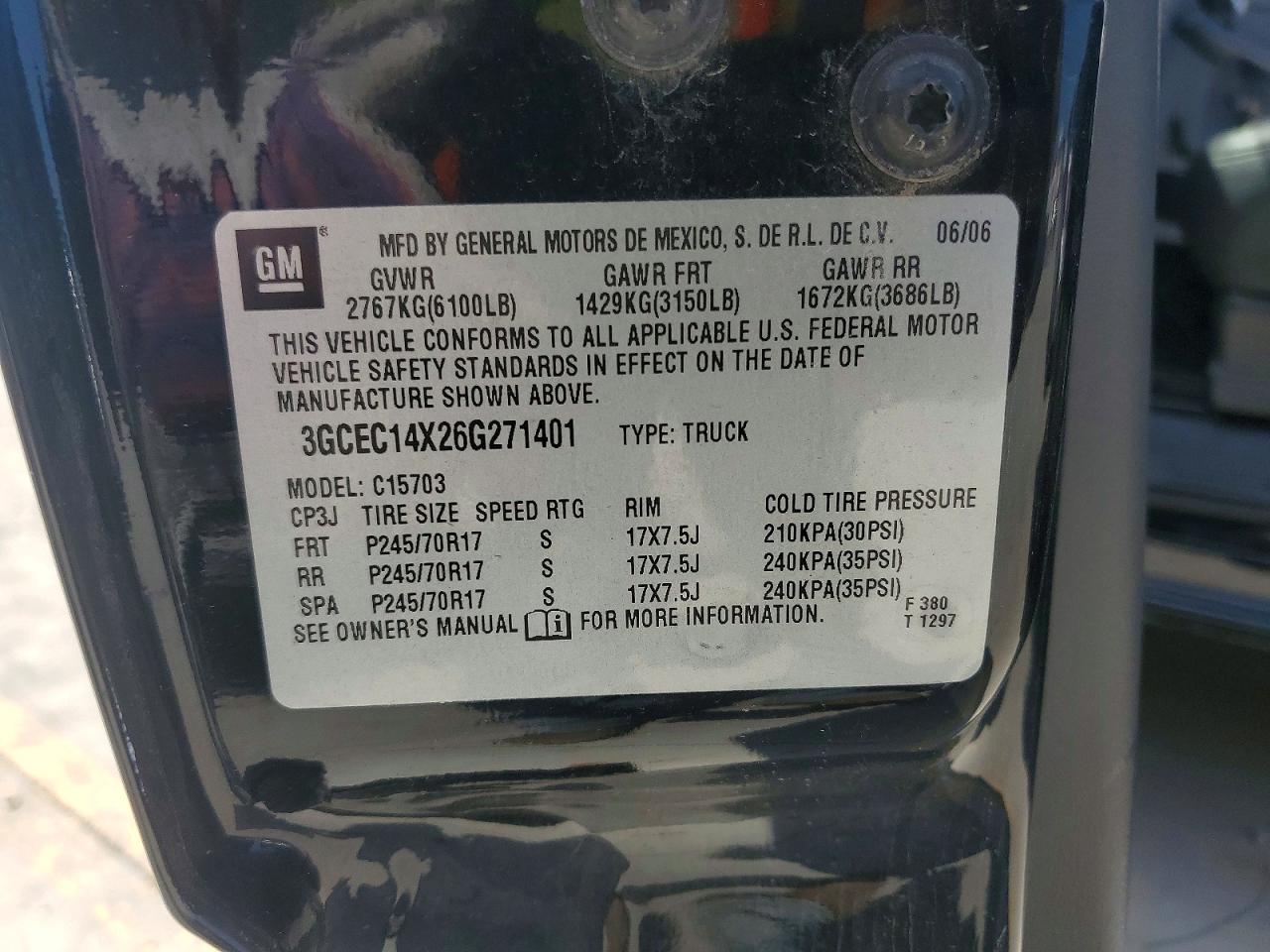 2006 Chevrolet Silverado C1500 Black vin: 3GCEC14X26G271401
