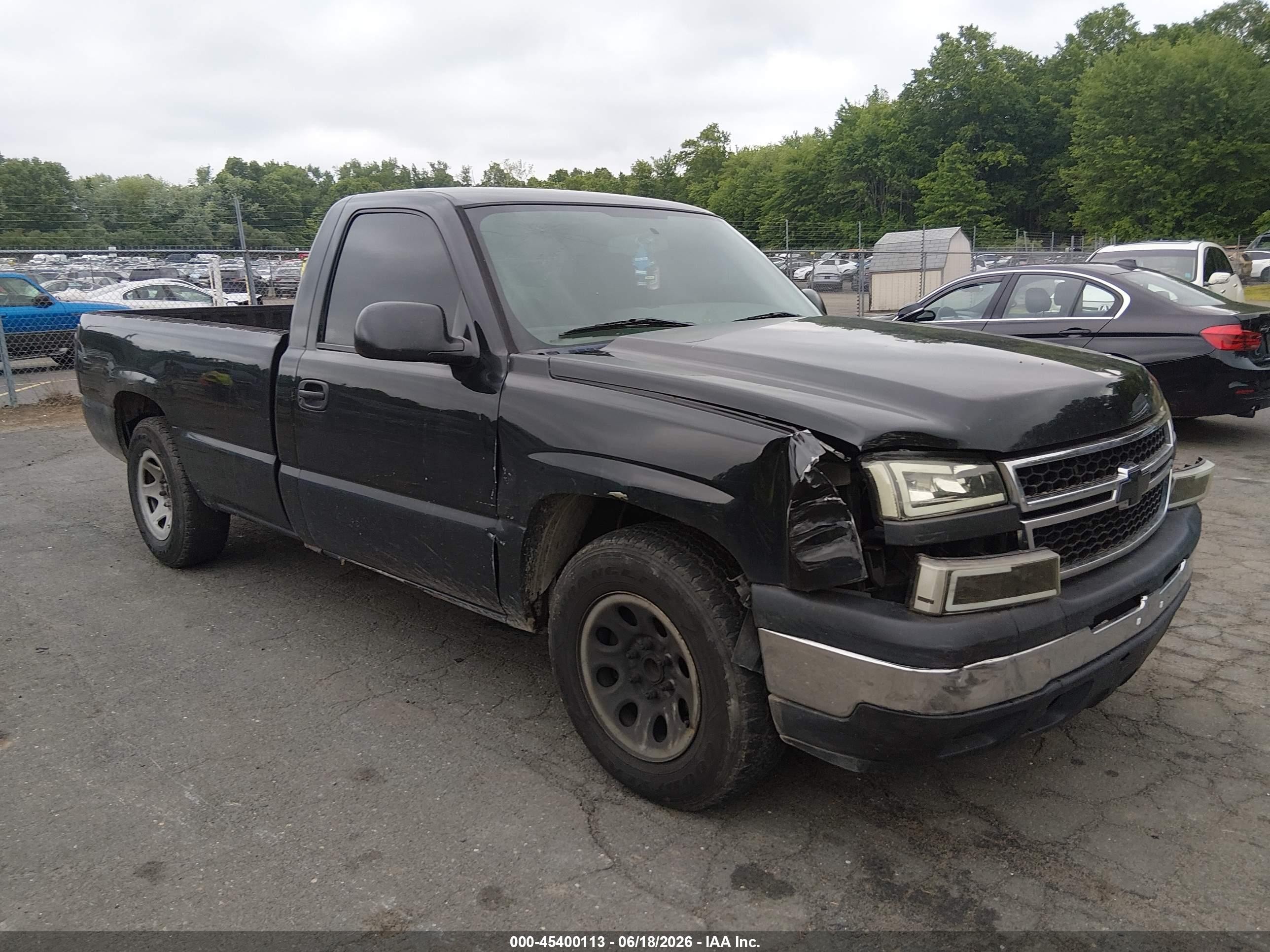 2006 Chevrolet Silverado 1500 Work Truck Black vin: 3GCEC14X56G174032