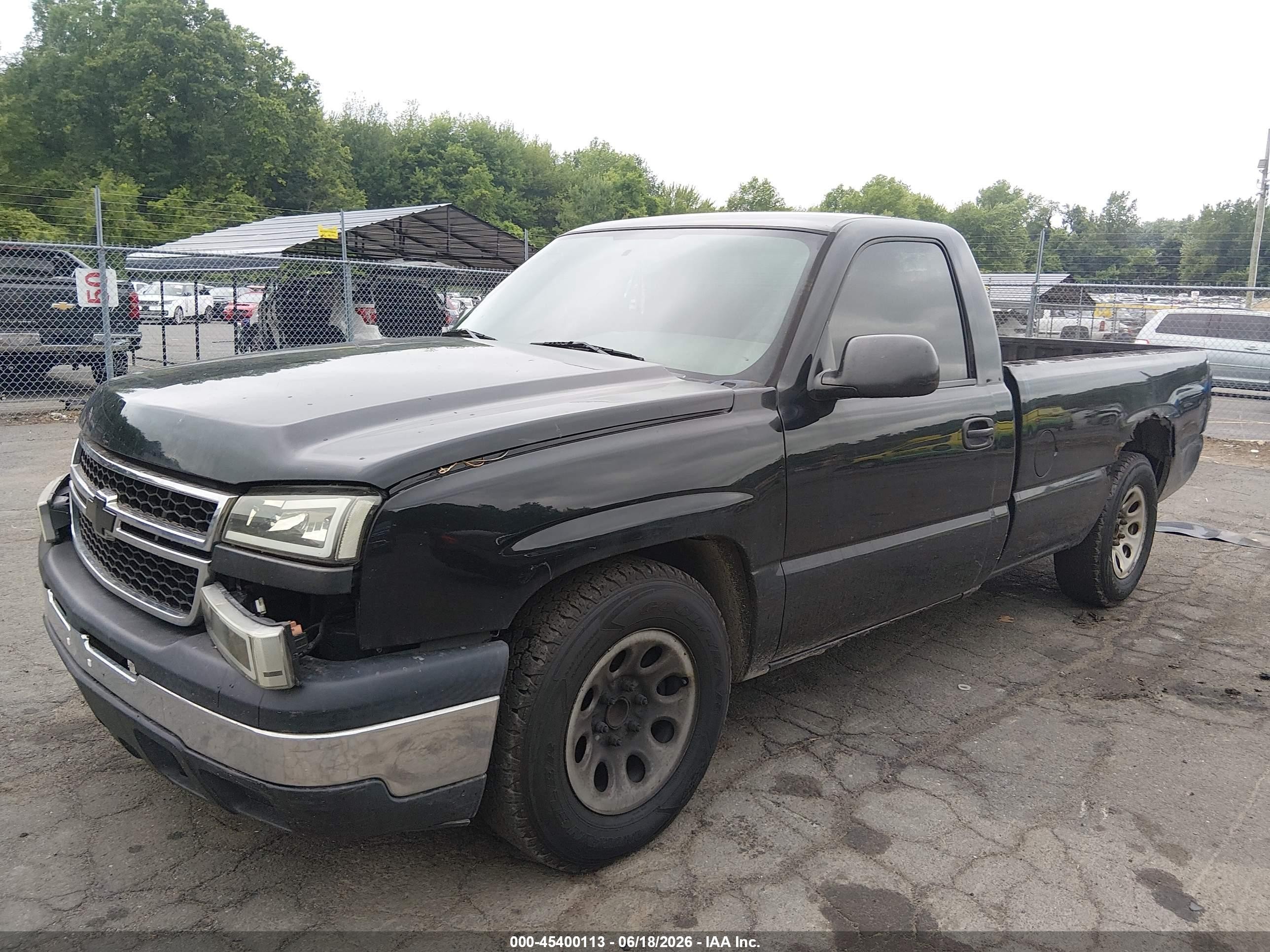 2006 Chevrolet Silverado 1500 Work Truck Black vin: 3GCEC14X56G174032