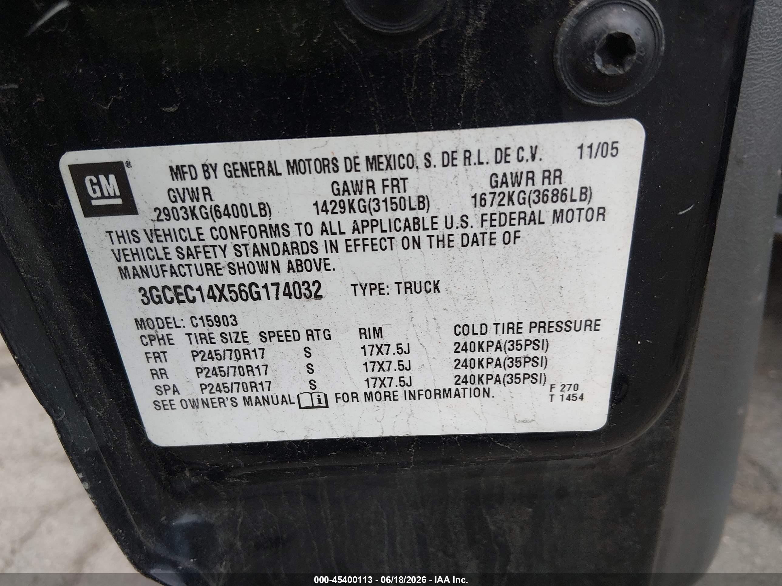 2006 Chevrolet Silverado 1500 Work Truck Black vin: 3GCEC14X56G174032