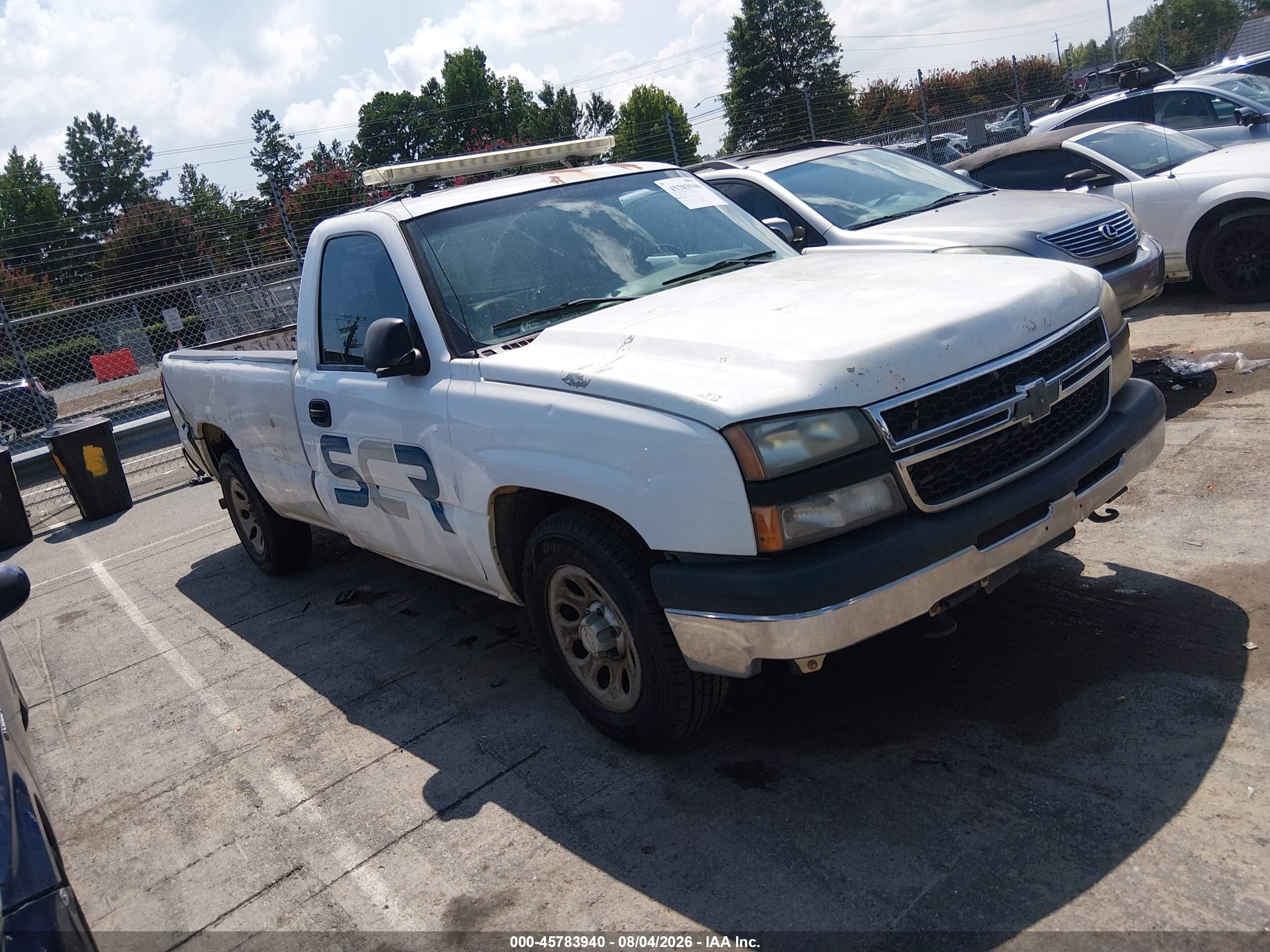 2006 Chevrolet Silverado 1500 Work Truck White vin: 3GCEC14X56G238389
