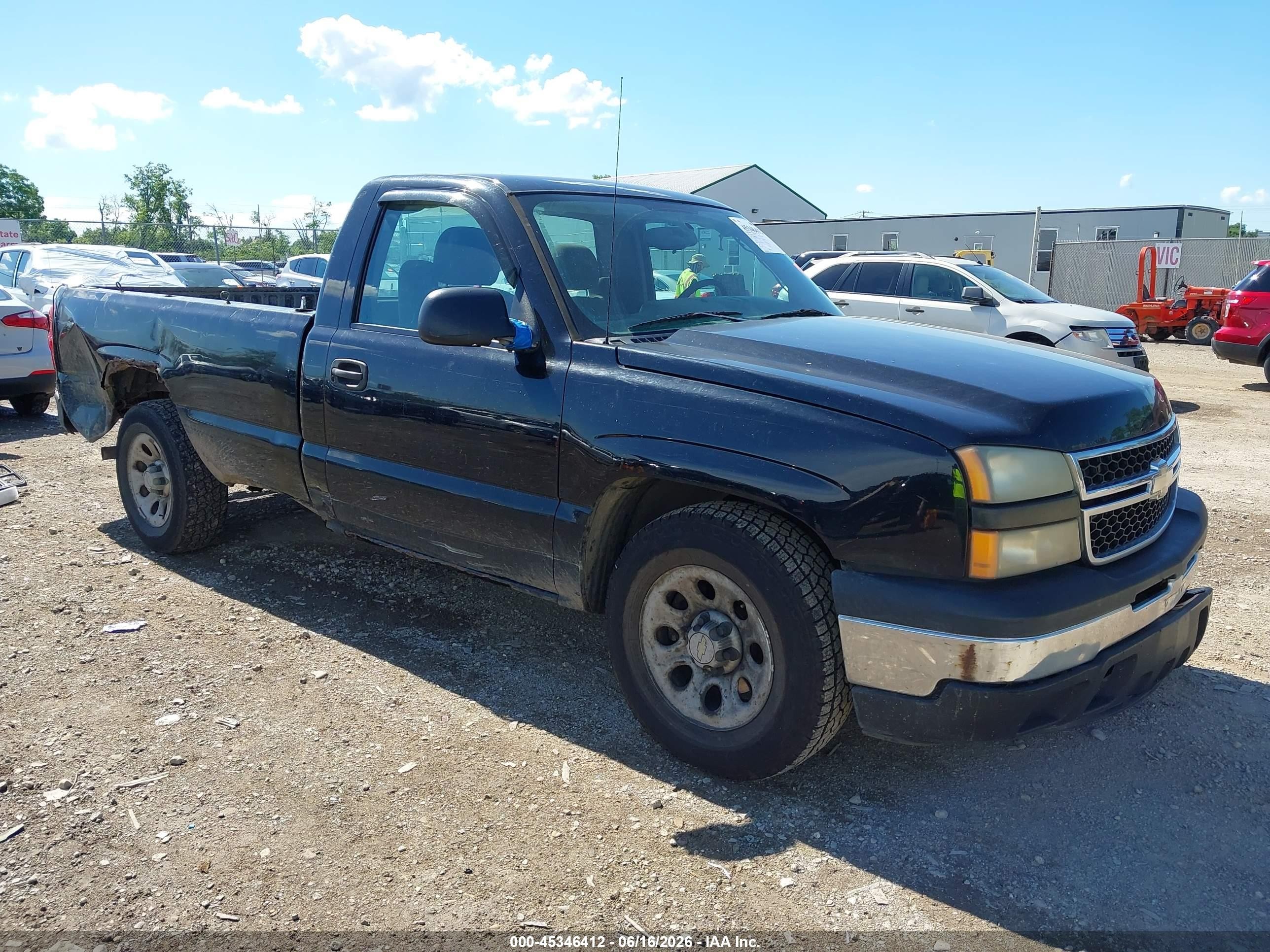 2006 Chevrolet Silverado 1500 Work Truck Black vin: 3GCEC14X56G261607