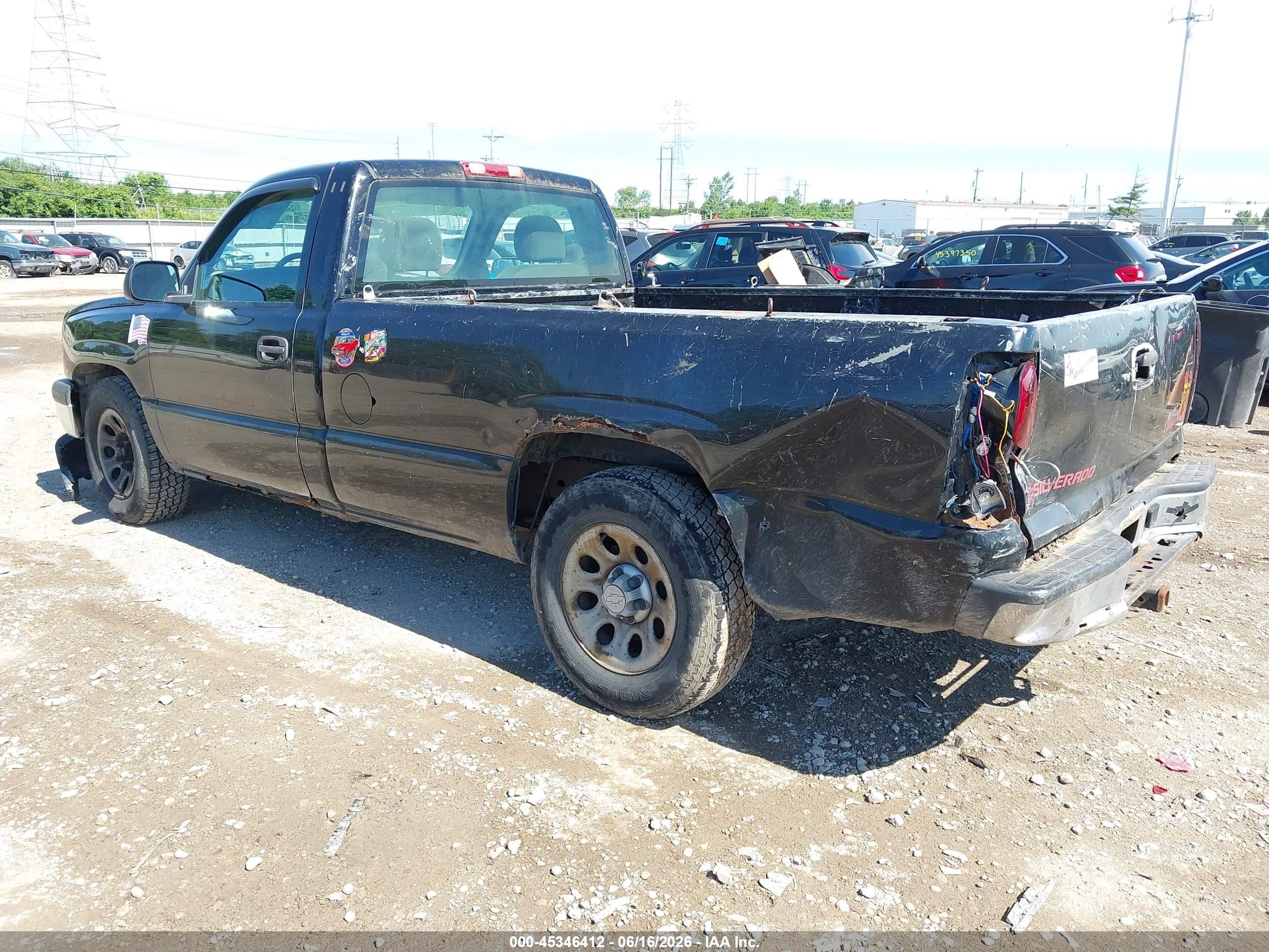 2006 Chevrolet Silverado 1500 Work Truck Black vin: 3GCEC14X56G261607