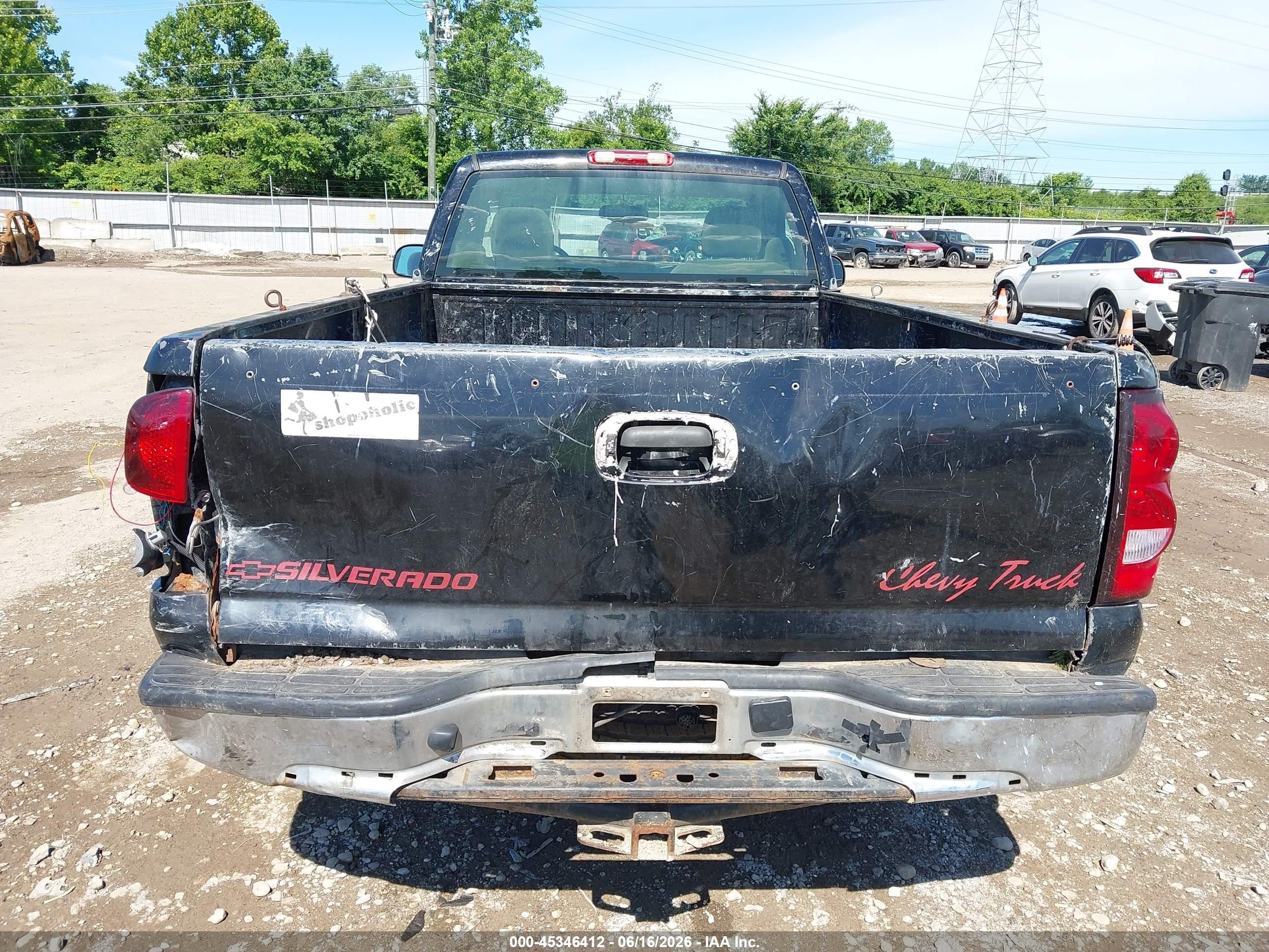 2006 Chevrolet Silverado 1500 Work Truck Black vin: 3GCEC14X56G261607