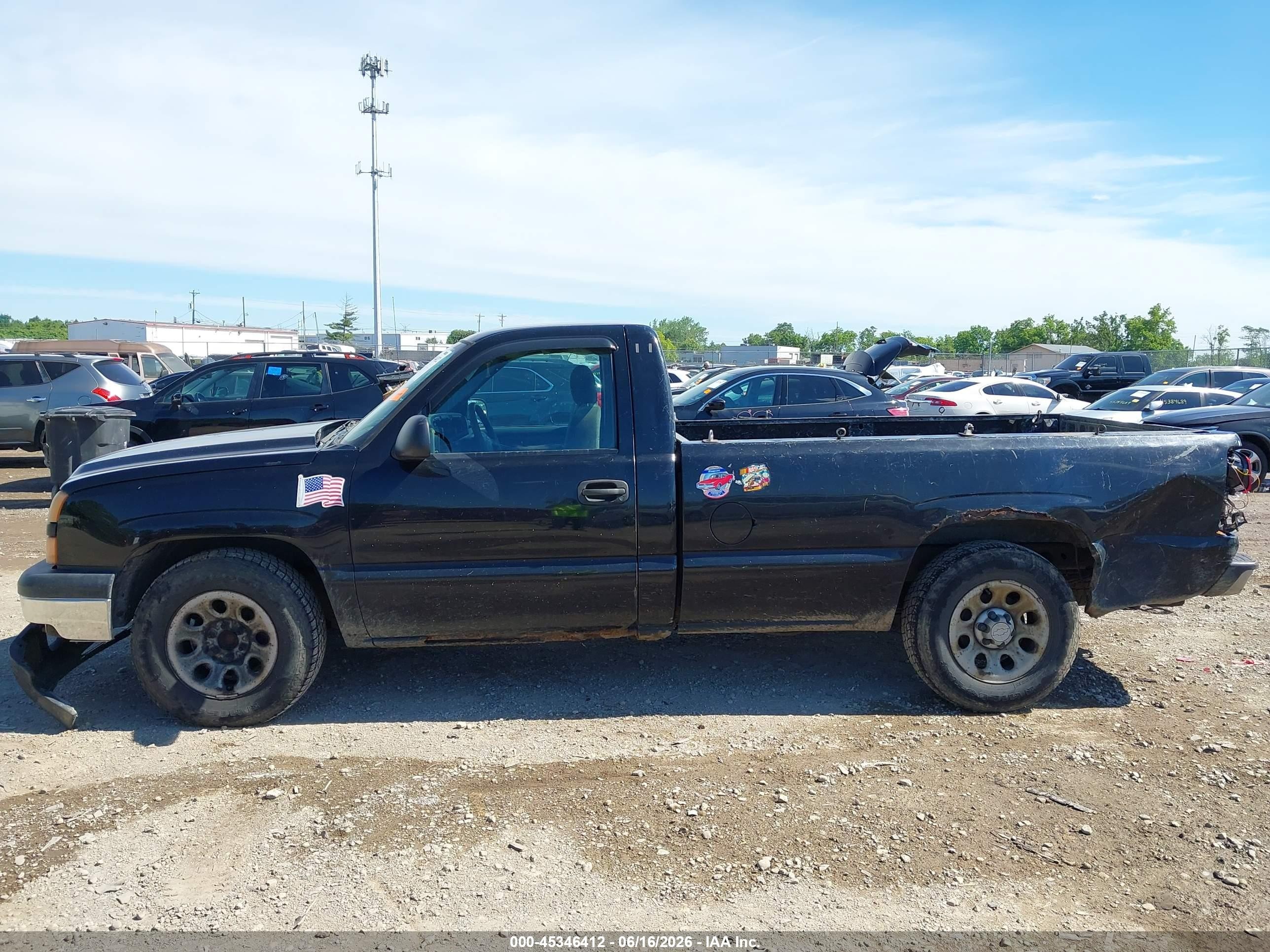 2006 Chevrolet Silverado 1500 Work Truck Black vin: 3GCEC14X56G261607
