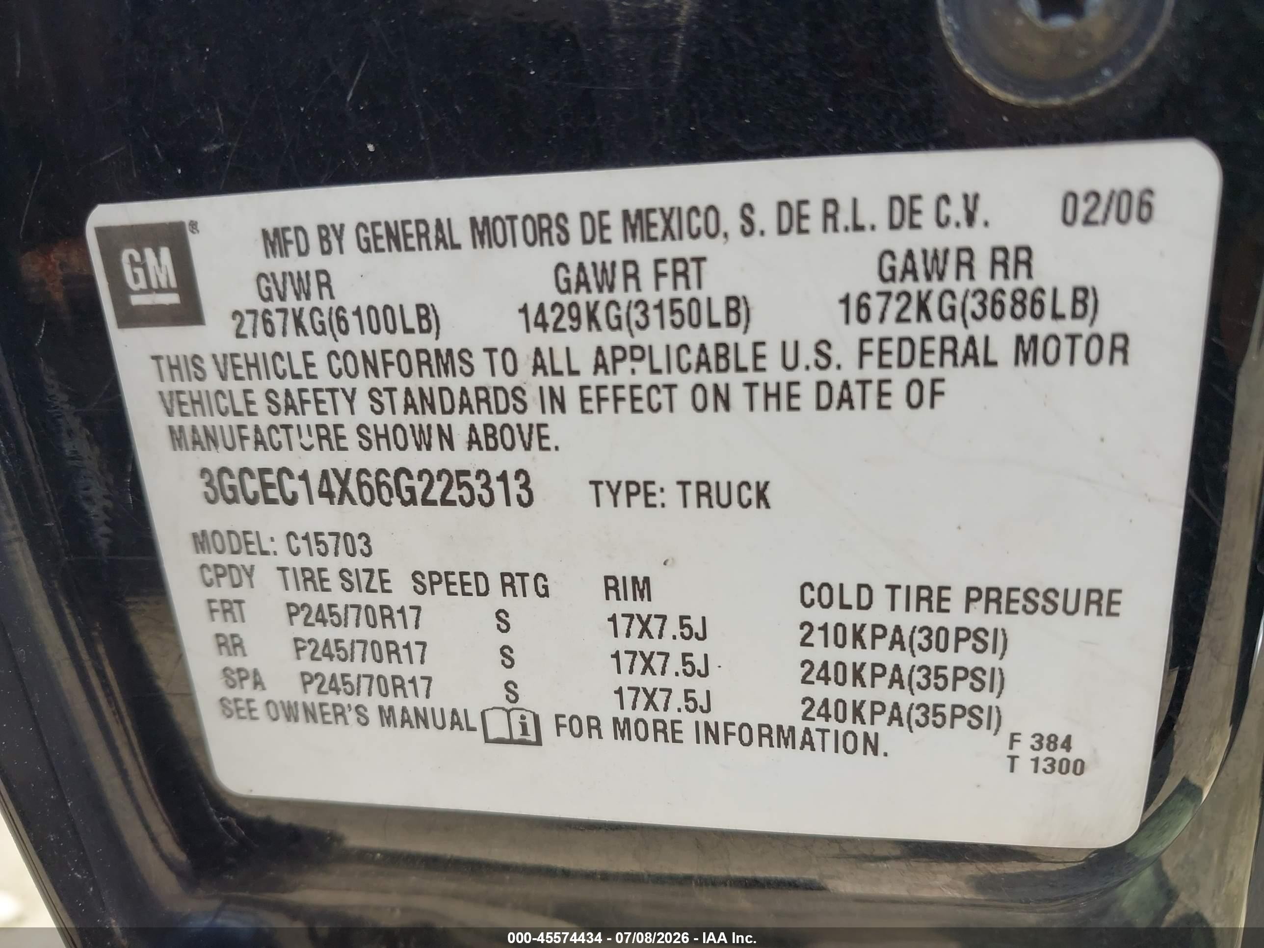 2006 Chevrolet Silverado 1500 Work Truck Черный vin: 3GCEC14X66G225313