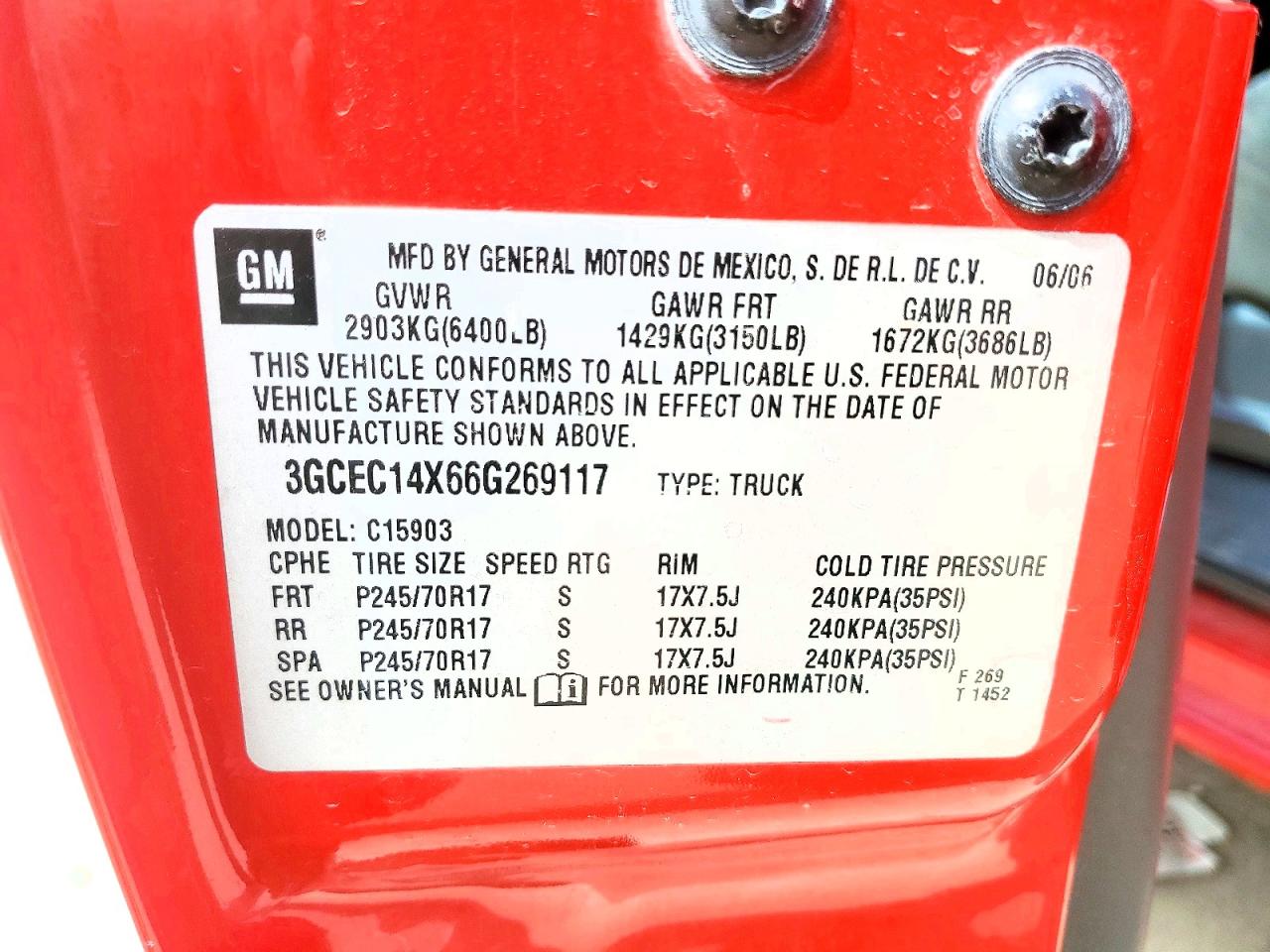 2006 Chevrolet Silverado C1500 Red vin: 3GCEC14X66G269117